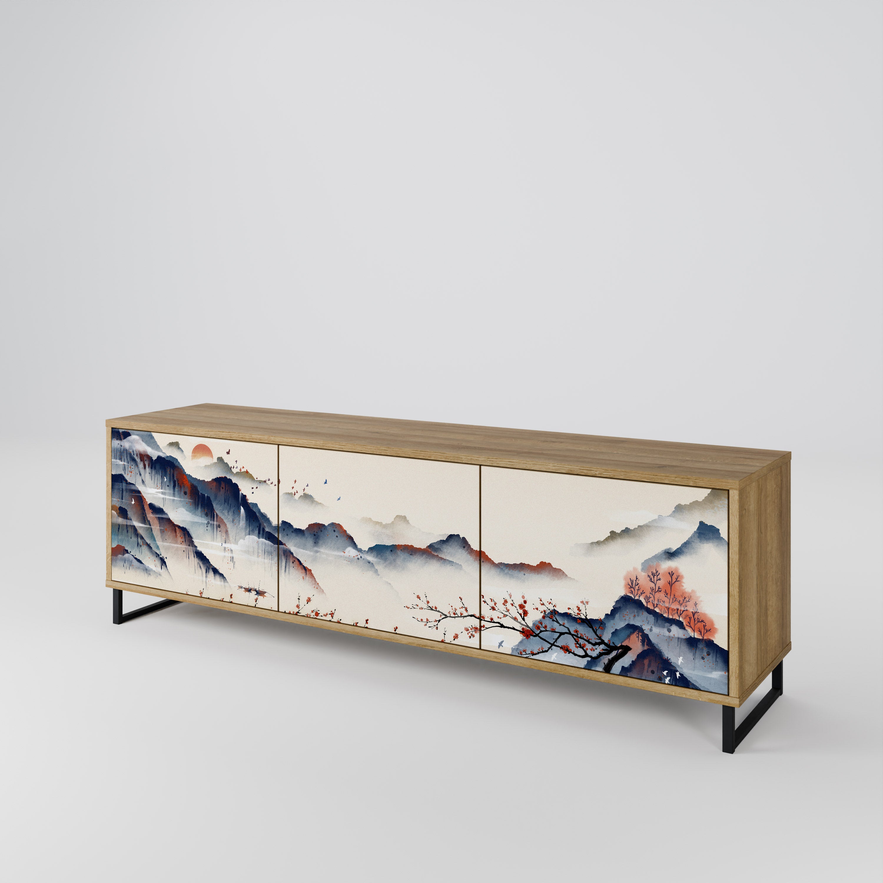 JAPANESE LANDSCAPE Třídveřový TV stolek