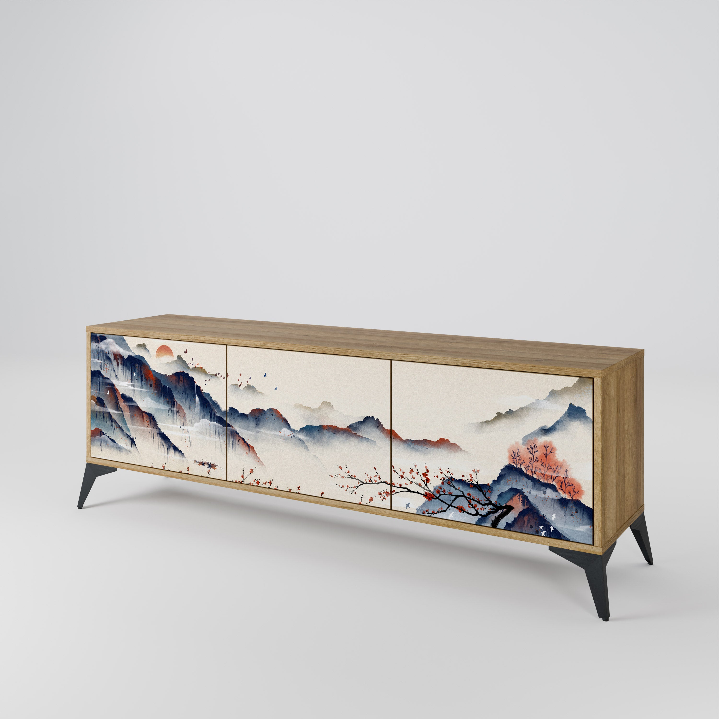 JAPANESE LANDSCAPE Třídveřový TV stolek