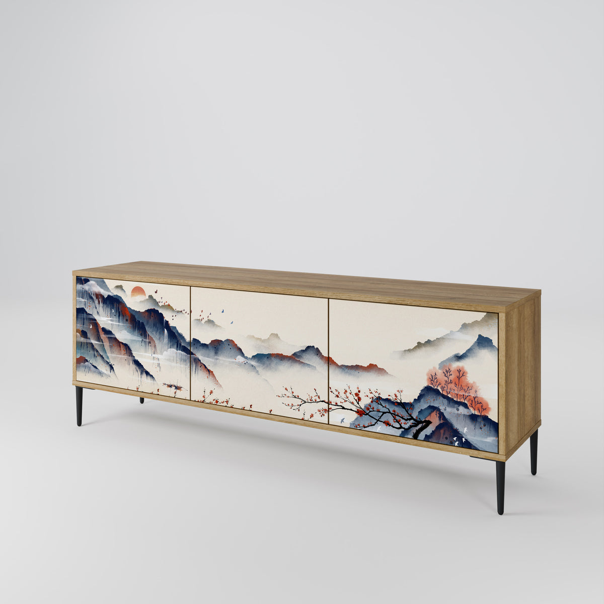 JAPANESE LANDSCAPE Třídveřový TV stolek