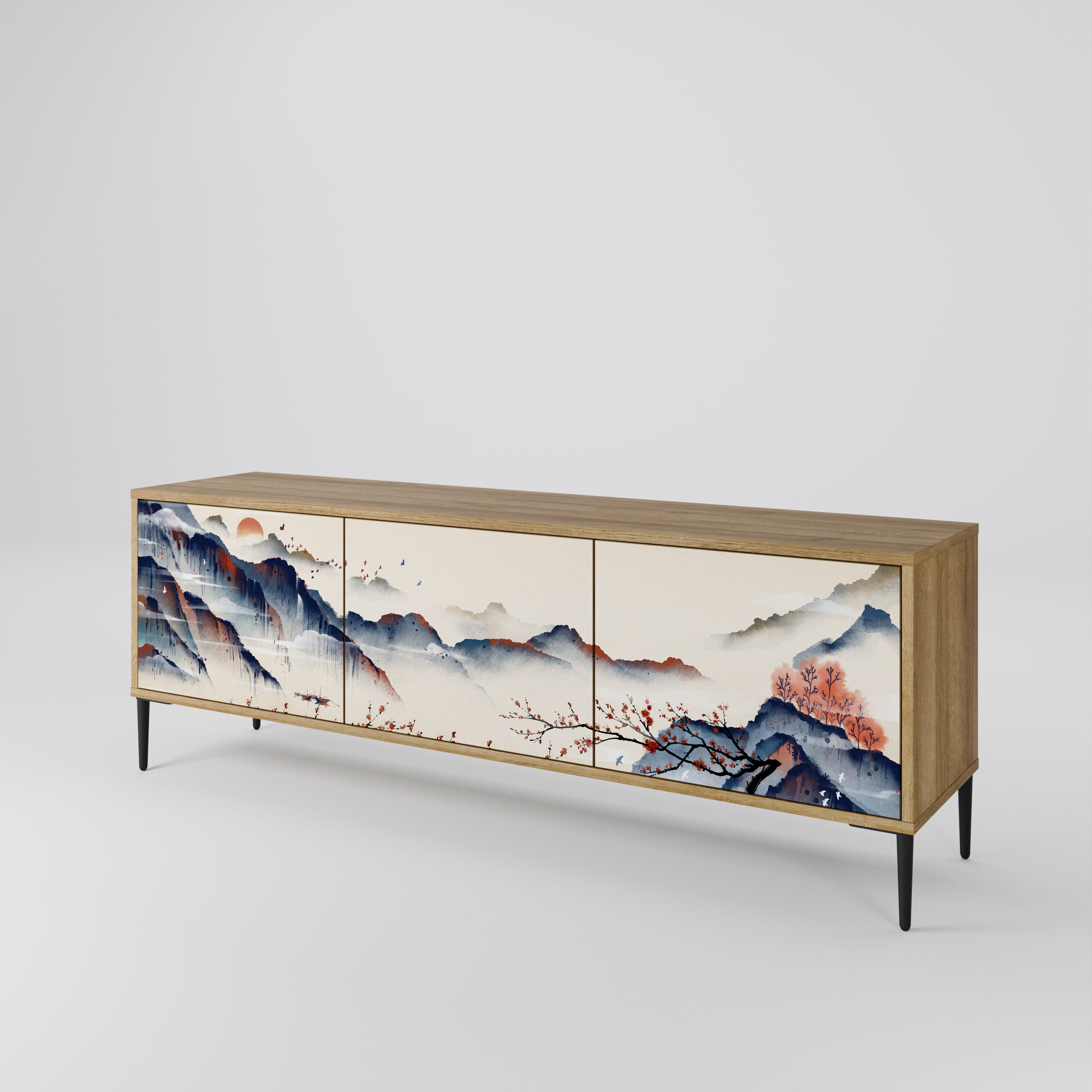 JAPANESE LANDSCAPE Třídveřový TV stolek