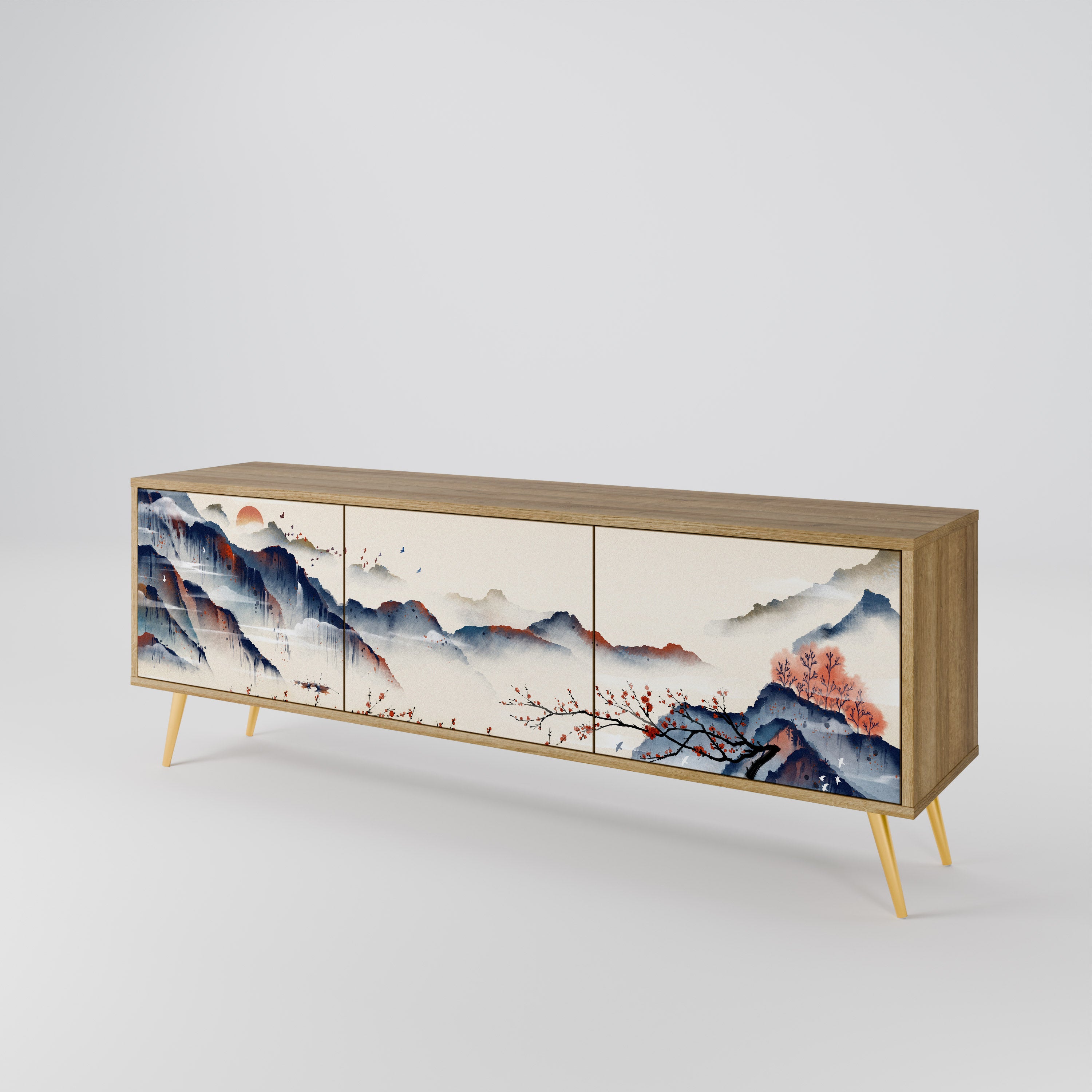 JAPANESE LANDSCAPE Třídveřový TV stolek