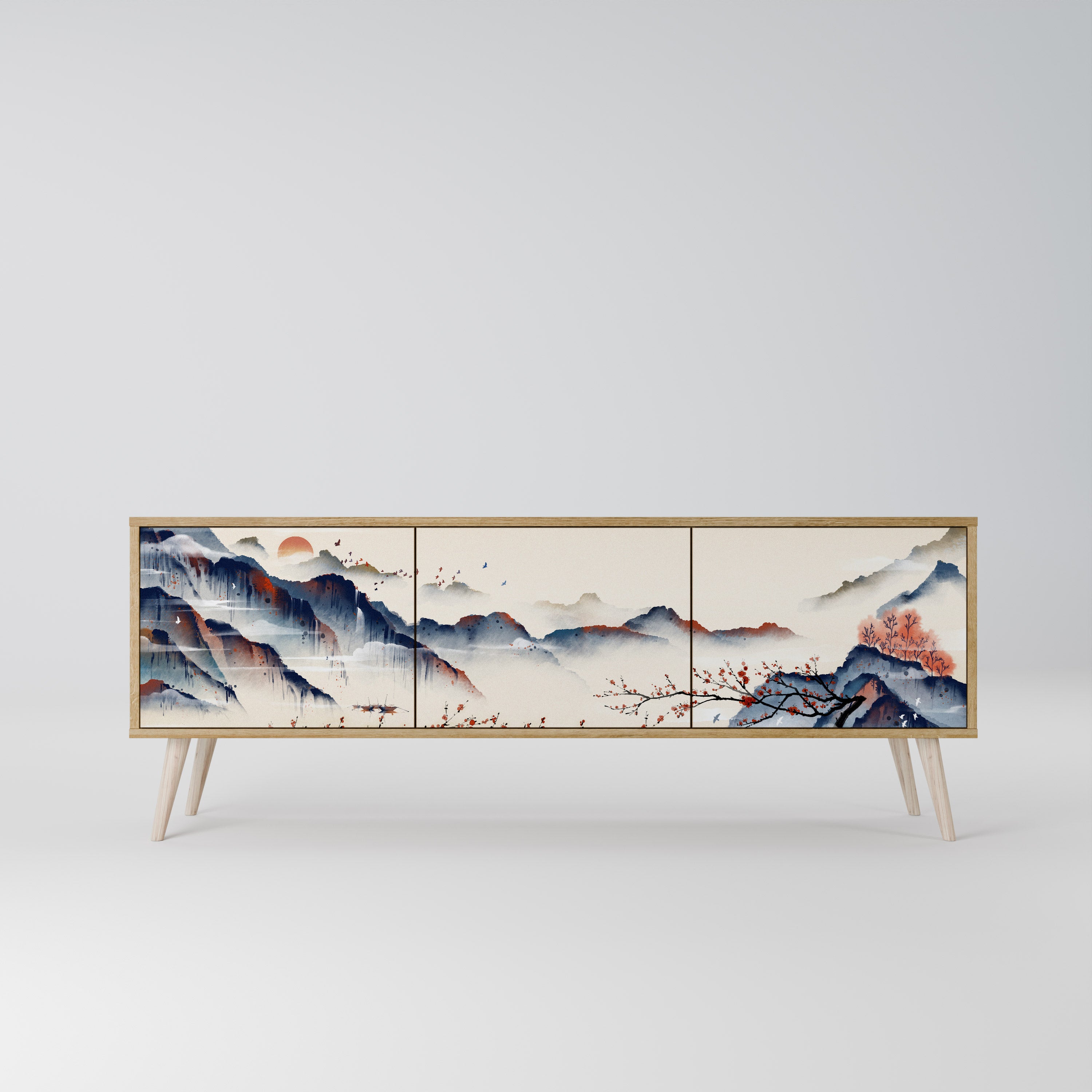 JAPANESE LANDSCAPE Třídveřový TV stolek
