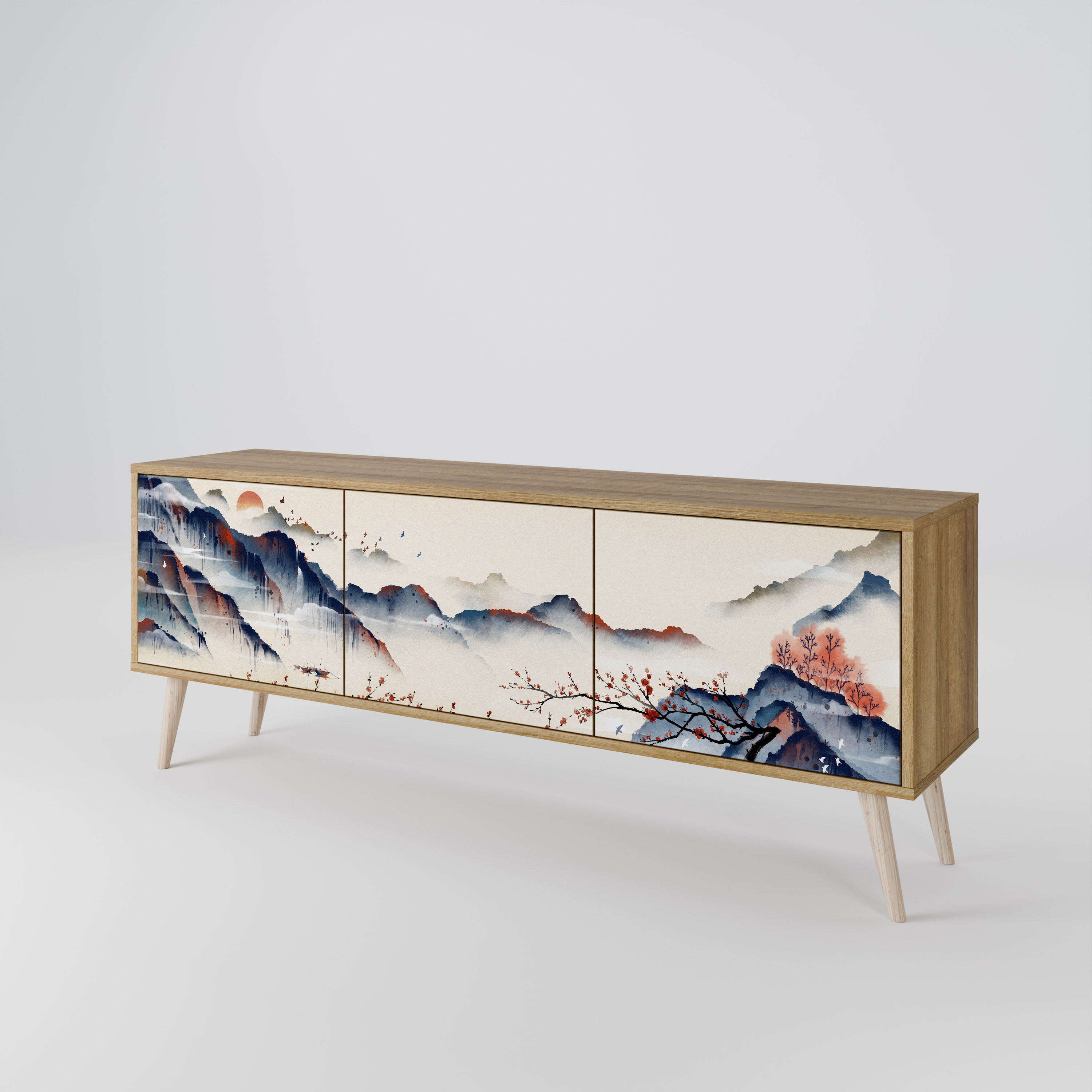 JAPANESE LANDSCAPE Třídveřový TV stolek