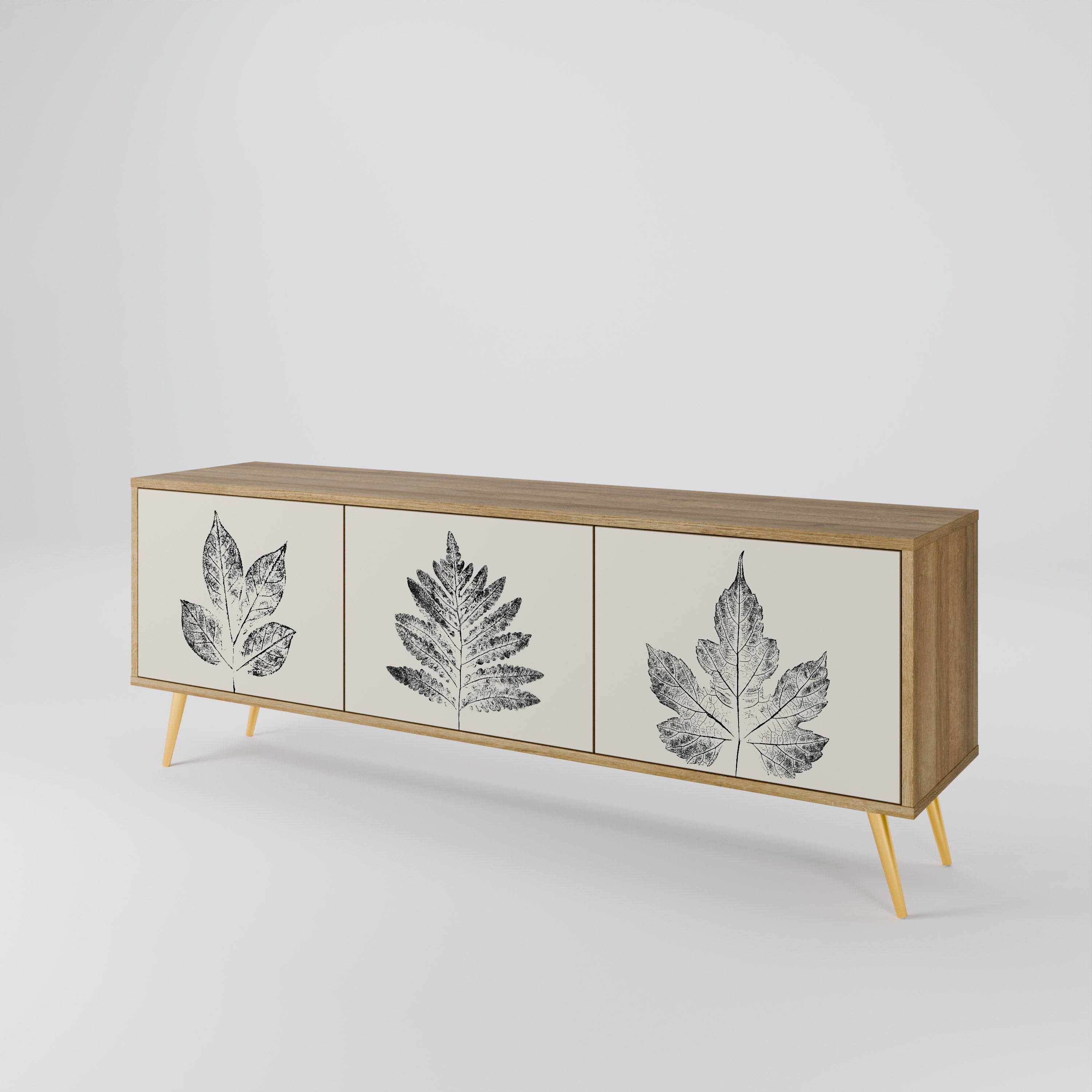 LEAFY STAMPS Třídveřový TV stolek