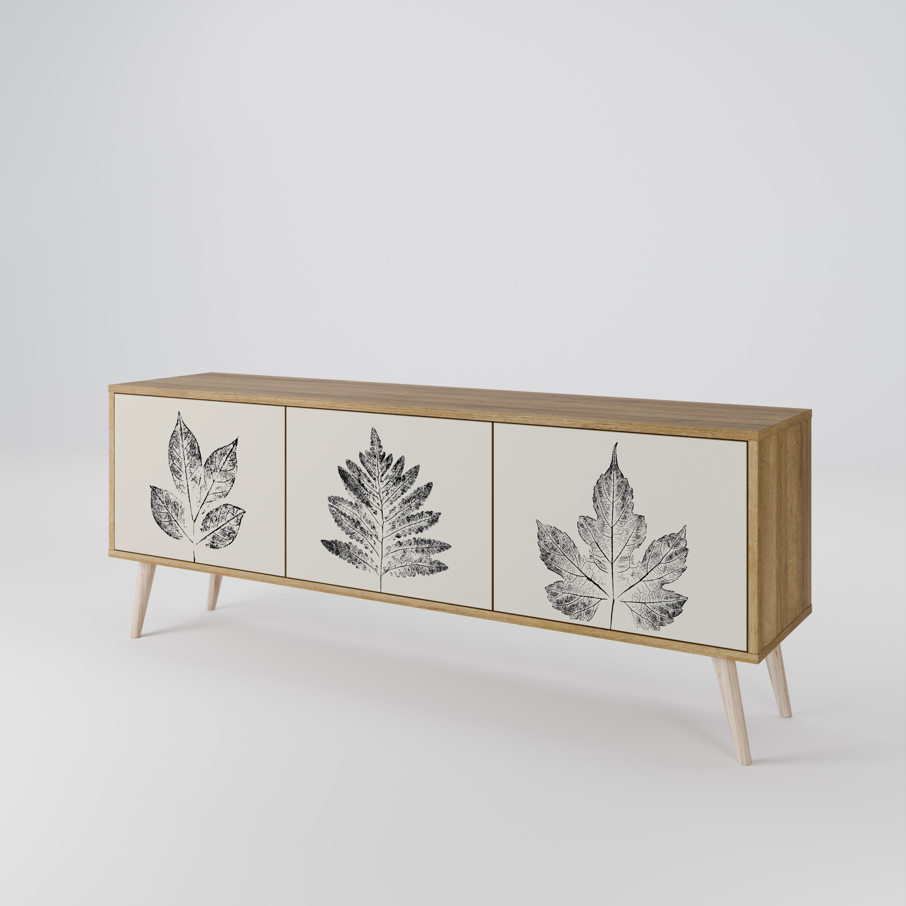 LEAFY STAMPS Třídveřový TV stolek