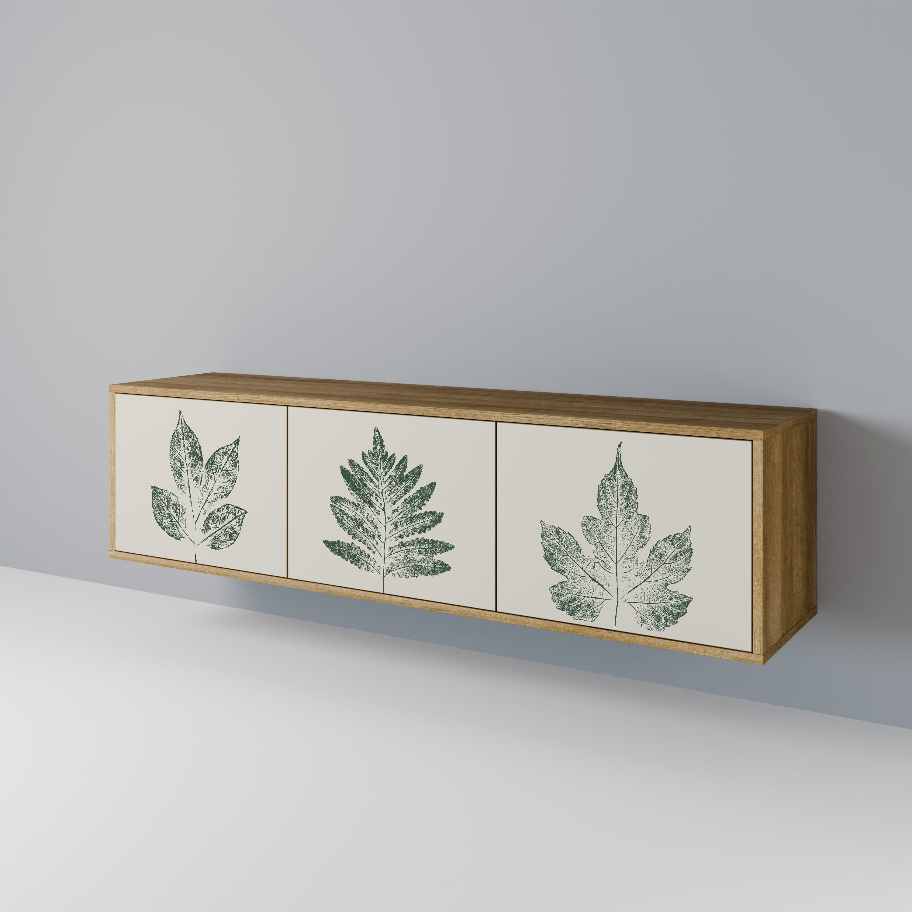 GREEN LEAFY STAMPS Třídveřový TV stolek