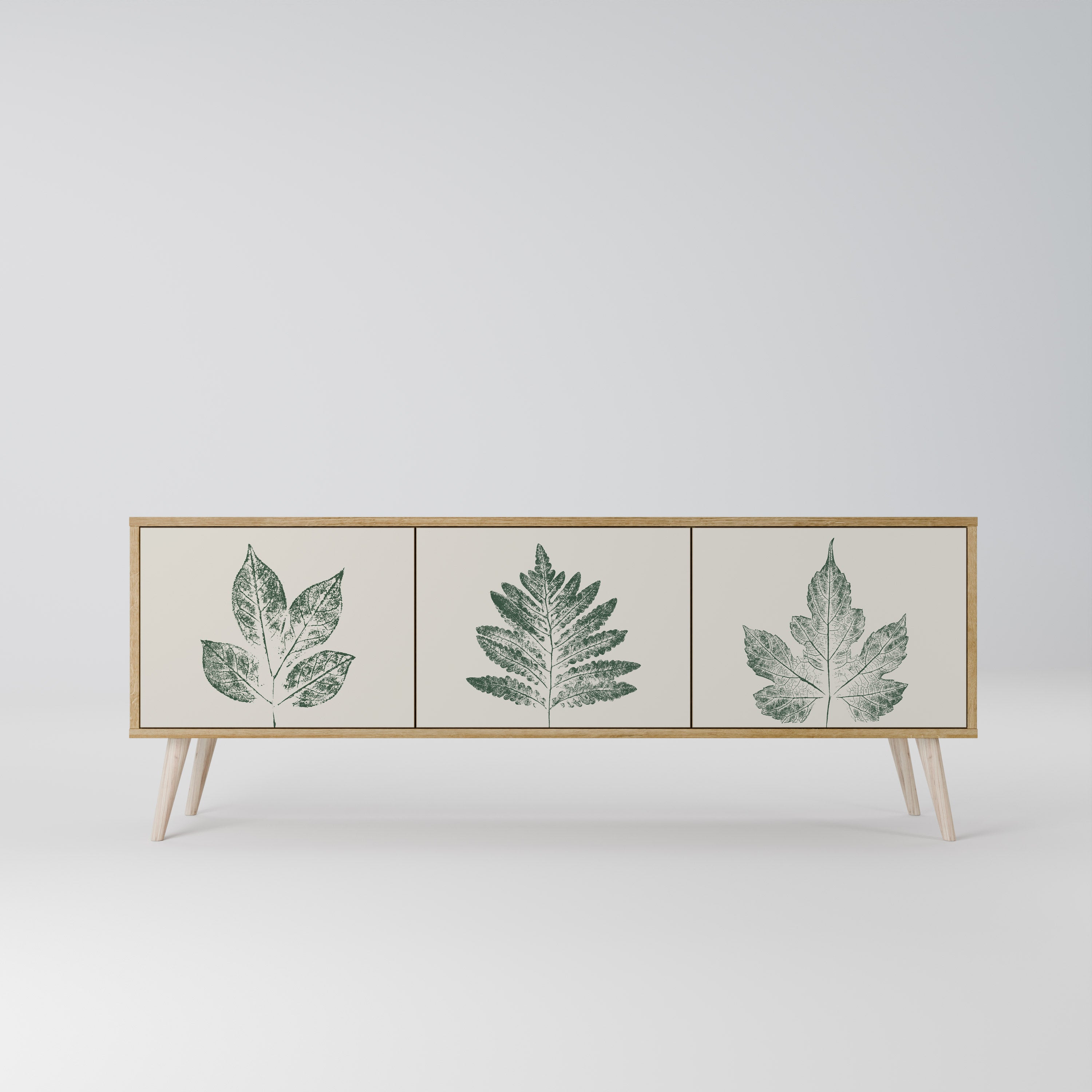GREEN LEAFY STAMPS Třídveřový TV stolek