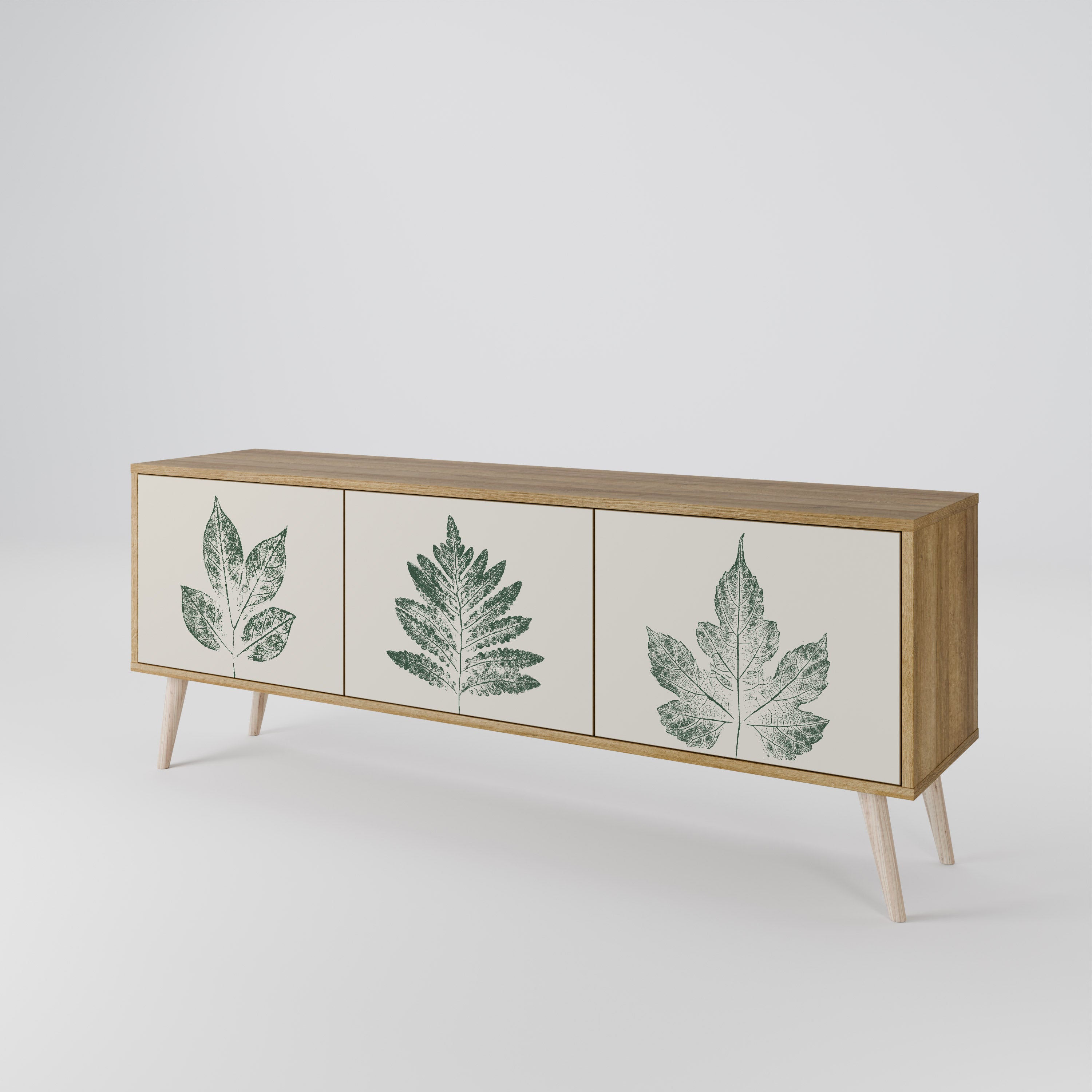 GREEN LEAFY STAMPS Třídveřový TV stolek