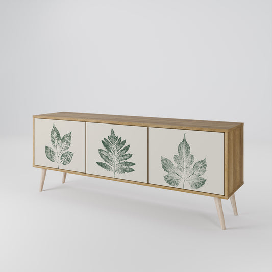 GREEN LEAFY STAMPS Třídveřový TV stolek