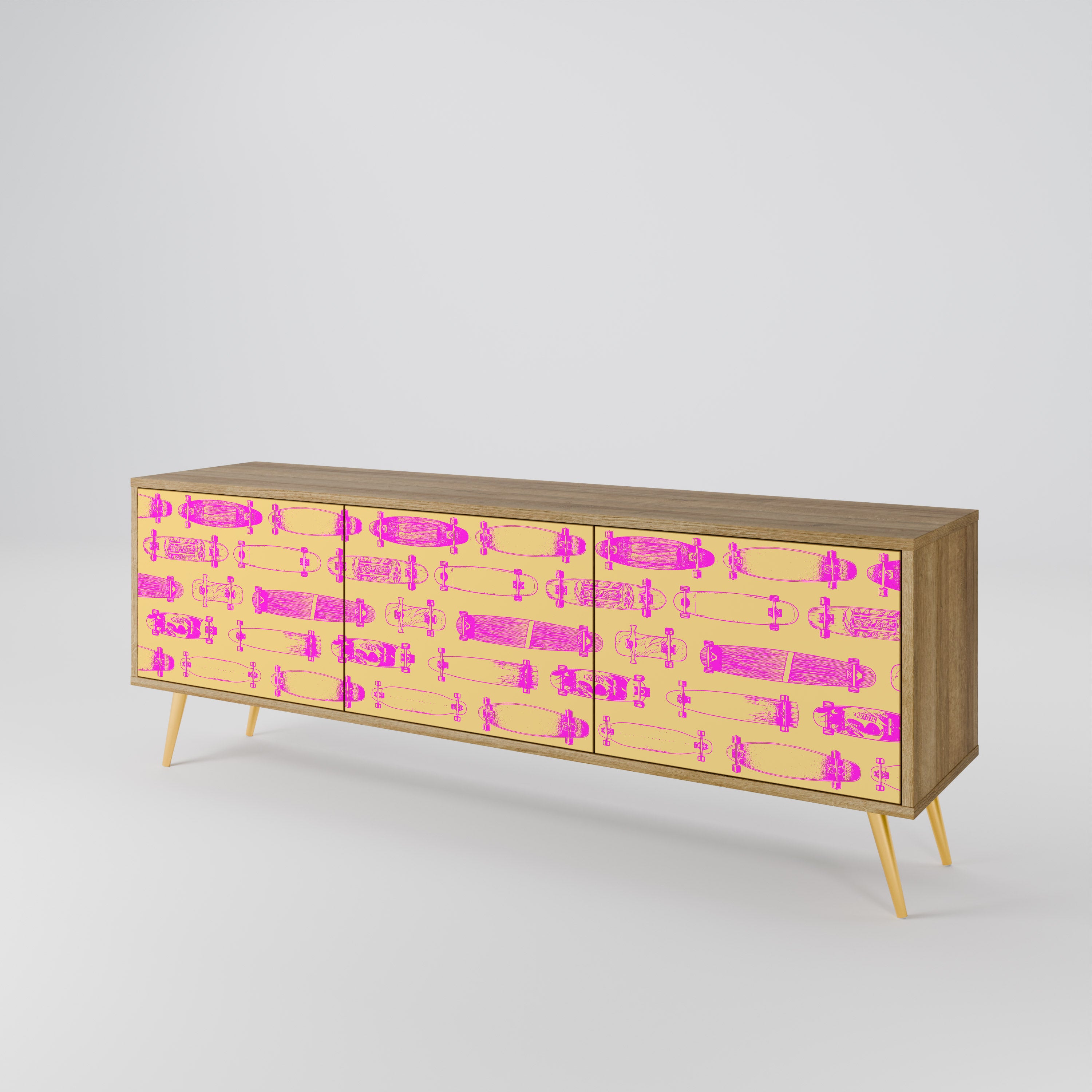 SKATEBOARD ARTISTRY Třídveřový TV stolek