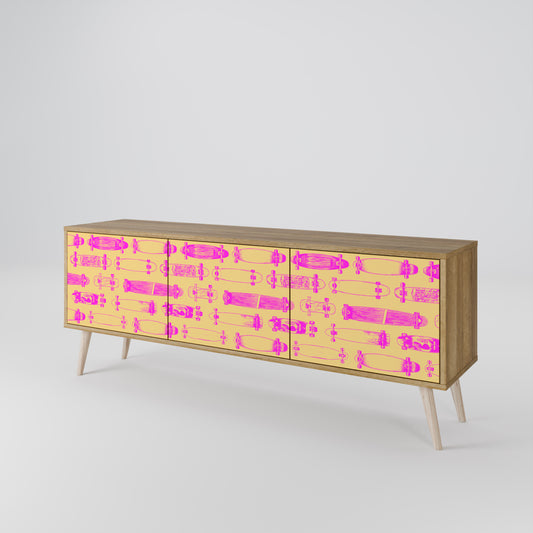 SKATEBOARD ARTISTRY Třídveřový TV stolek