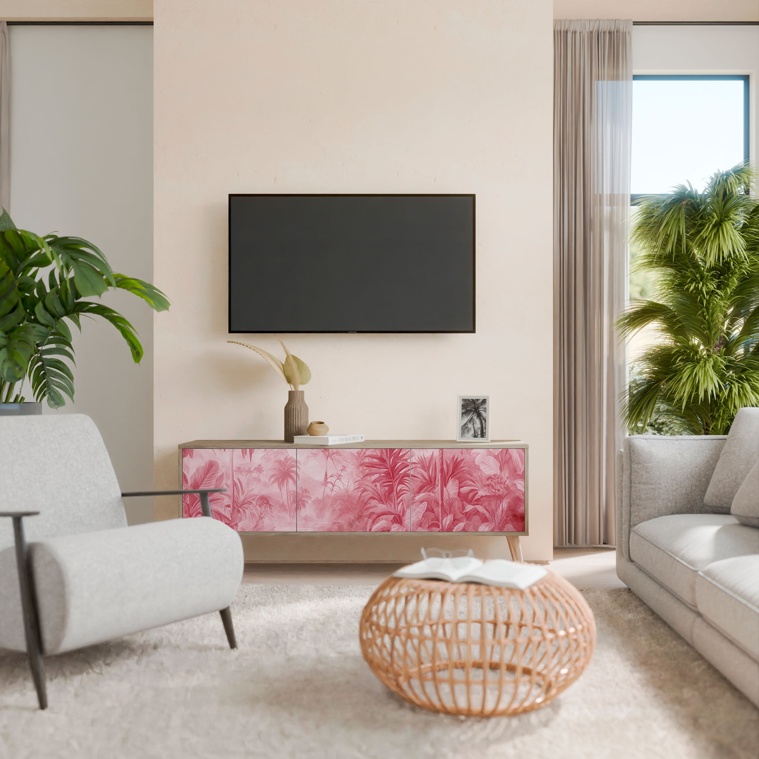 SWEET TROPICS Třídveřový TV stolek