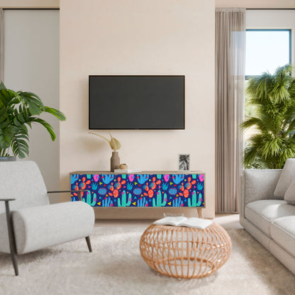 CACTUS VIBES Třídveřový TV stolek