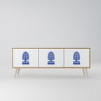 POLISH FOLK ART Třídveřový TV stolek