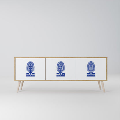 POLISH FOLK ART Třídveřový TV stolek