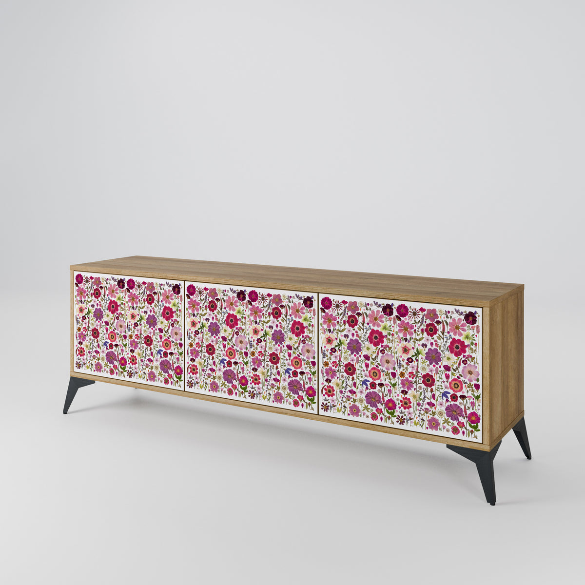 PETAL GARDEN Třídveřový TV stolek