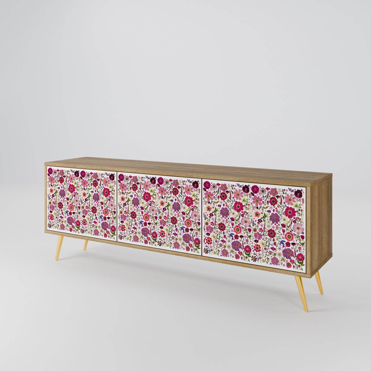 PETAL GARDEN Třídveřový TV stolek