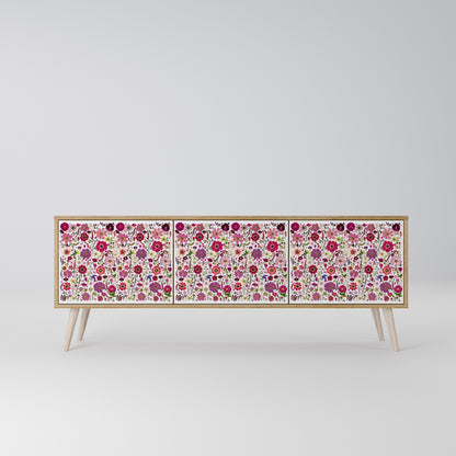 PETAL GARDEN Třídveřový TV stolek