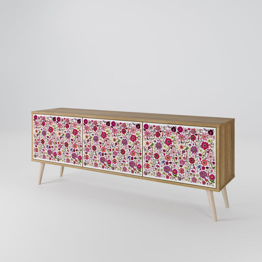 PETAL GARDEN Třídveřový TV stolek