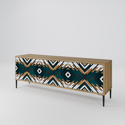 ARTISTIC GEOMETRY Třídveřový TV stolek