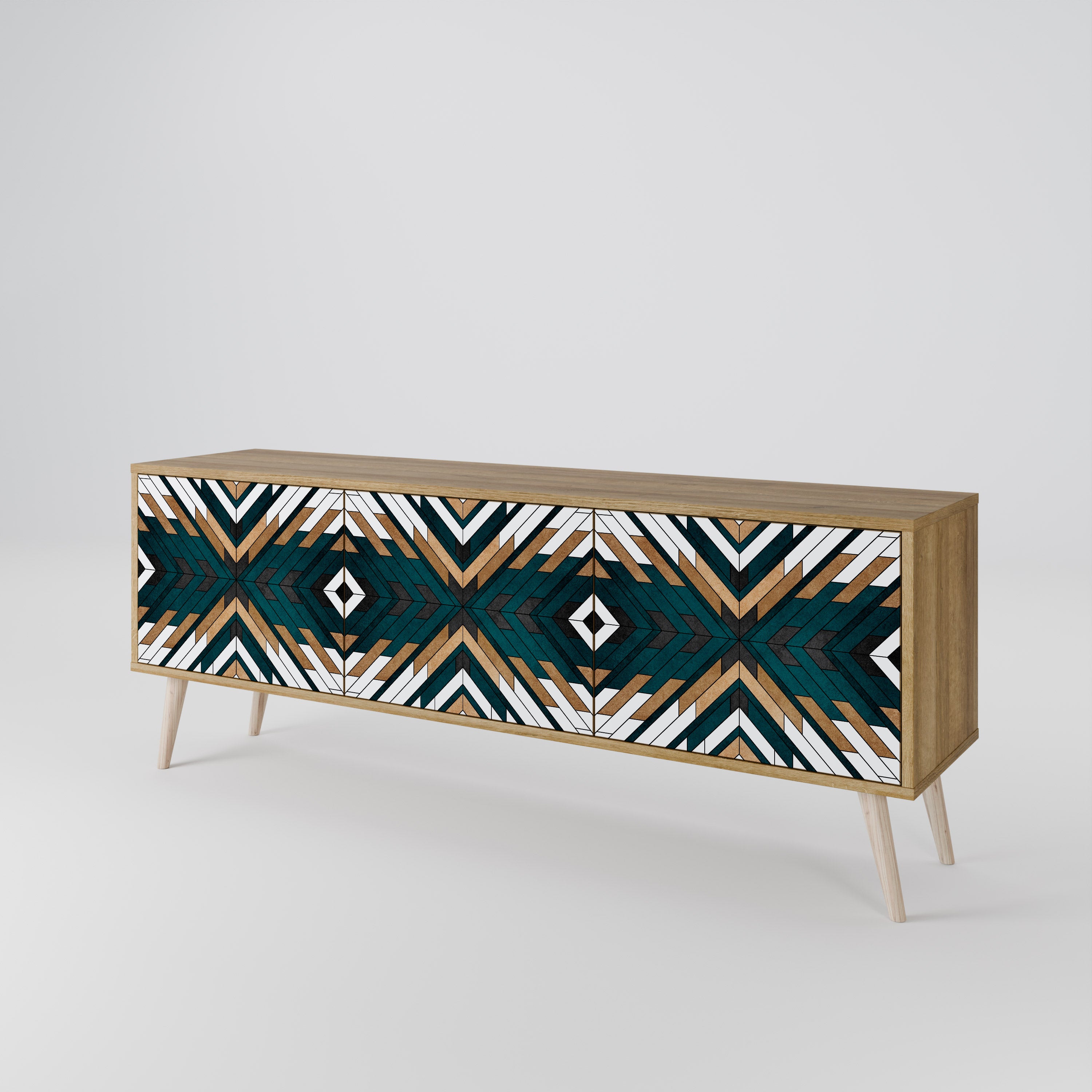 ARTISTIC GEOMETRY Třídveřový TV stolek