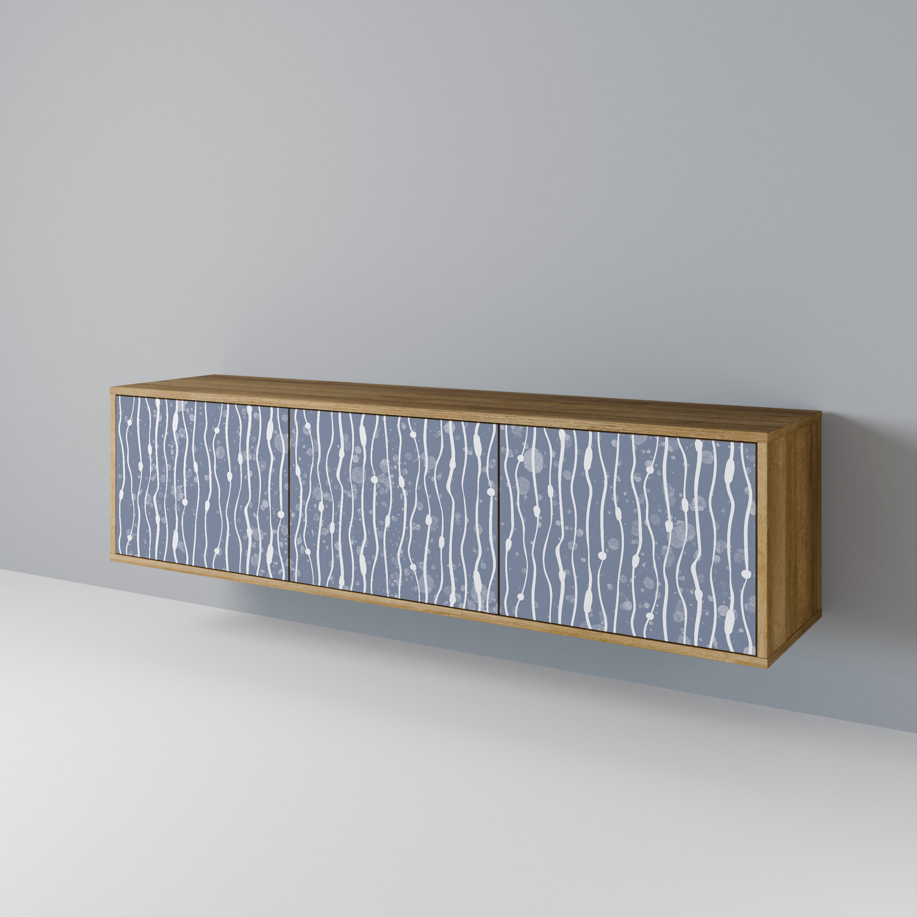 GRAPHITE RAIN Třídveřový TV stolek