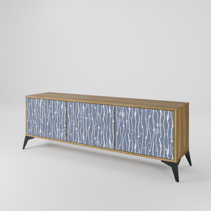 GRAPHITE RAIN Třídveřový TV stolek