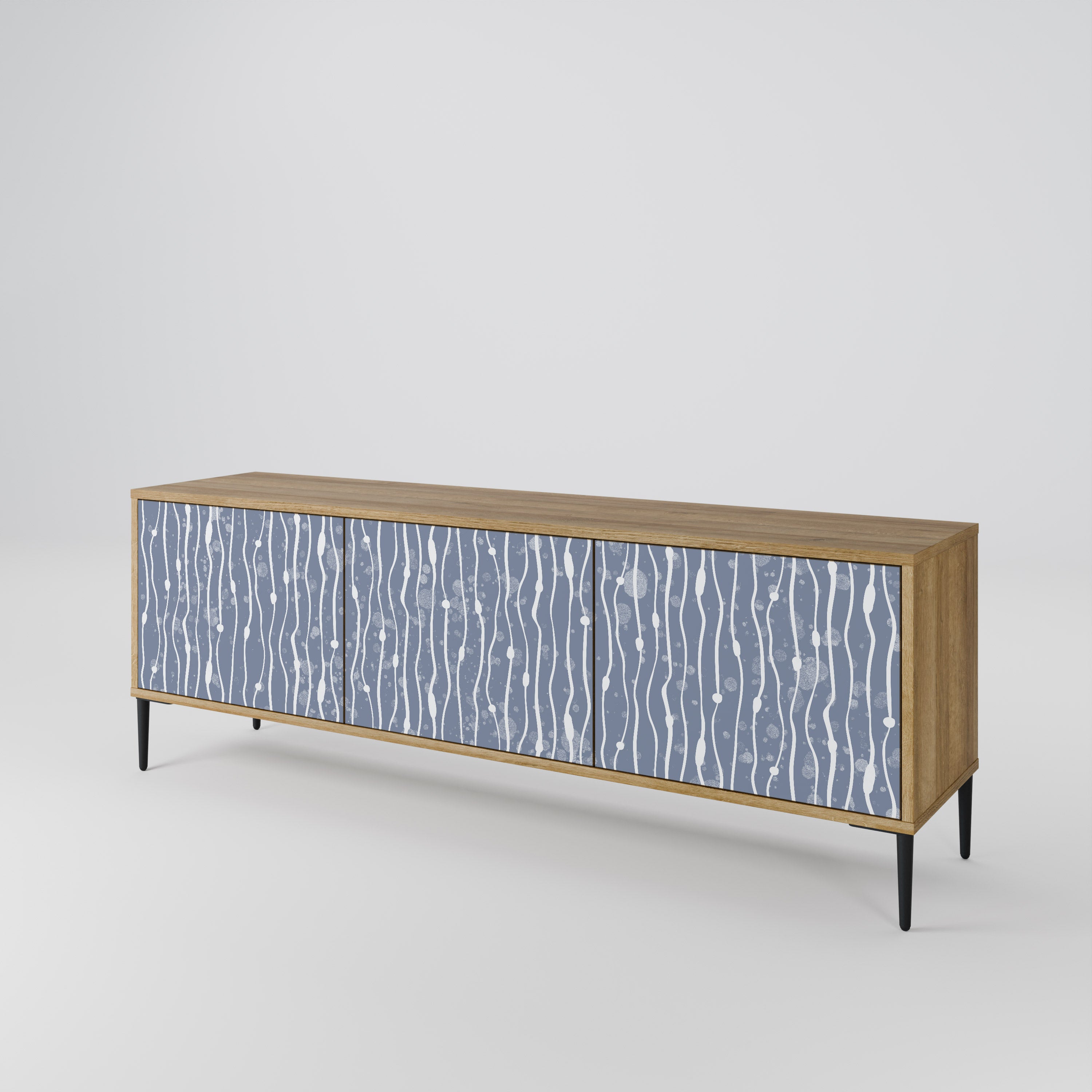 GRAPHITE RAIN Třídveřový TV stolek