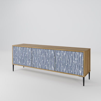 GRAPHITE RAIN Třídveřový TV stolek