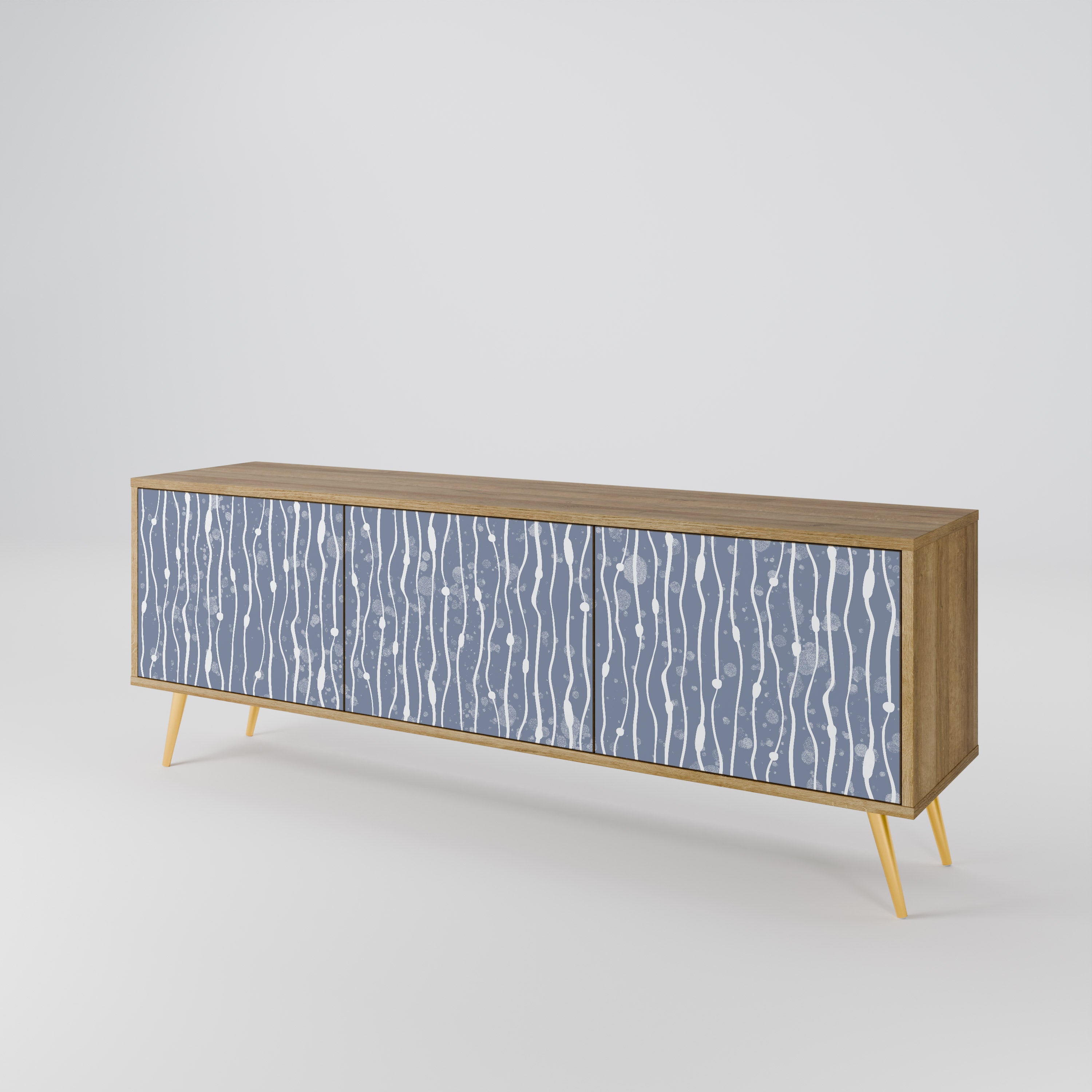 GRAPHITE RAIN Třídveřový TV stolek