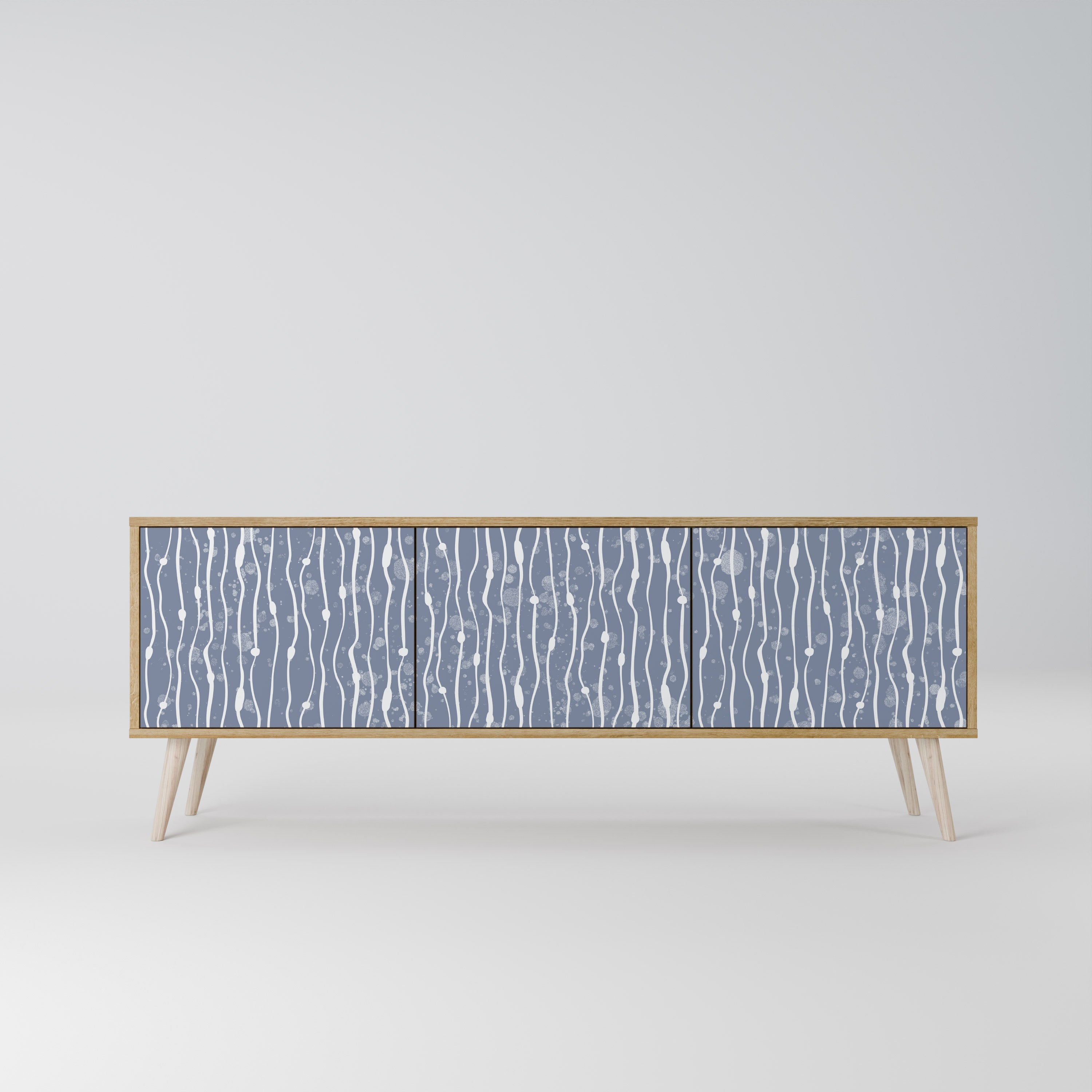 GRAPHITE RAIN Třídveřový TV stolek