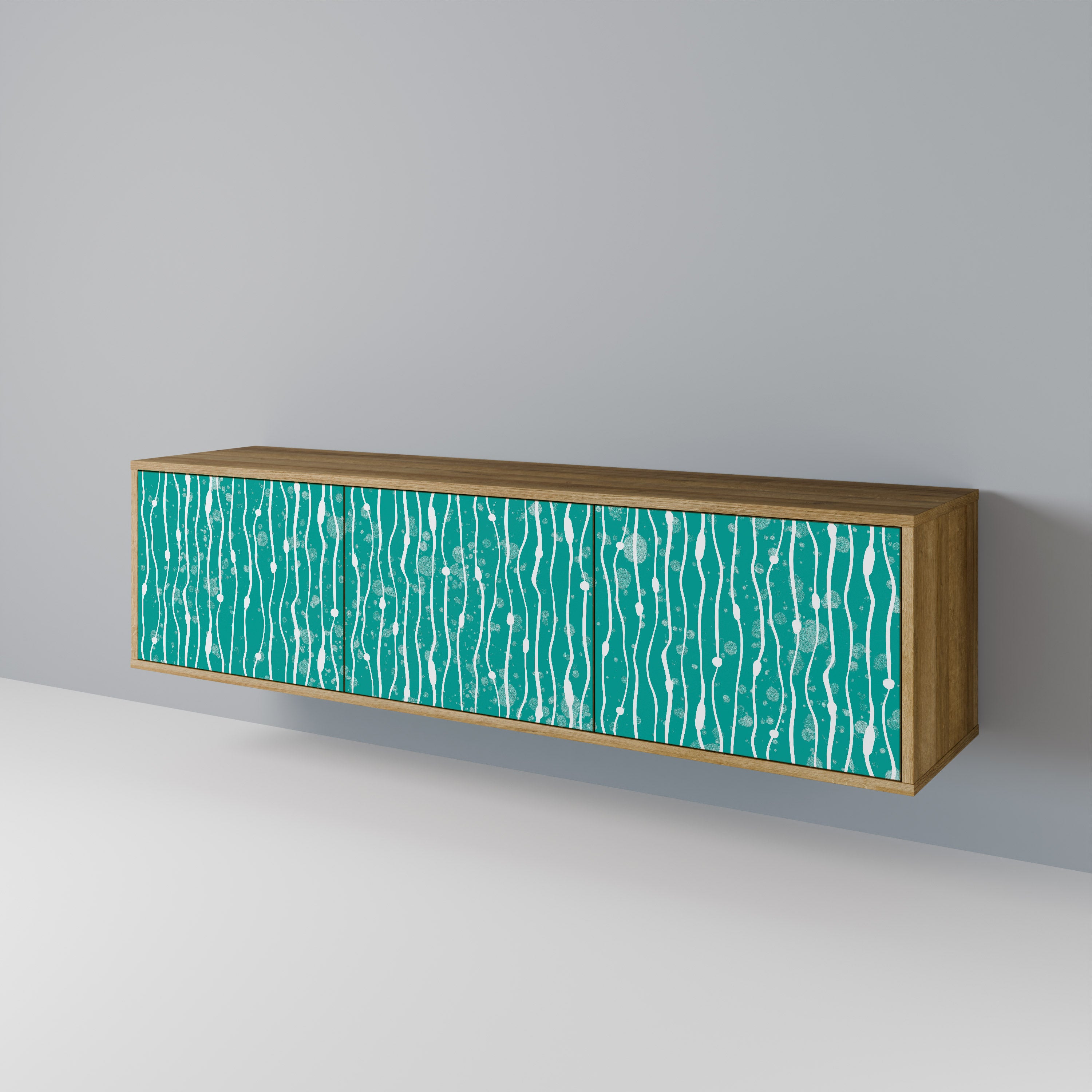 TURQUOISE RAIN Třídveřový TV stolek