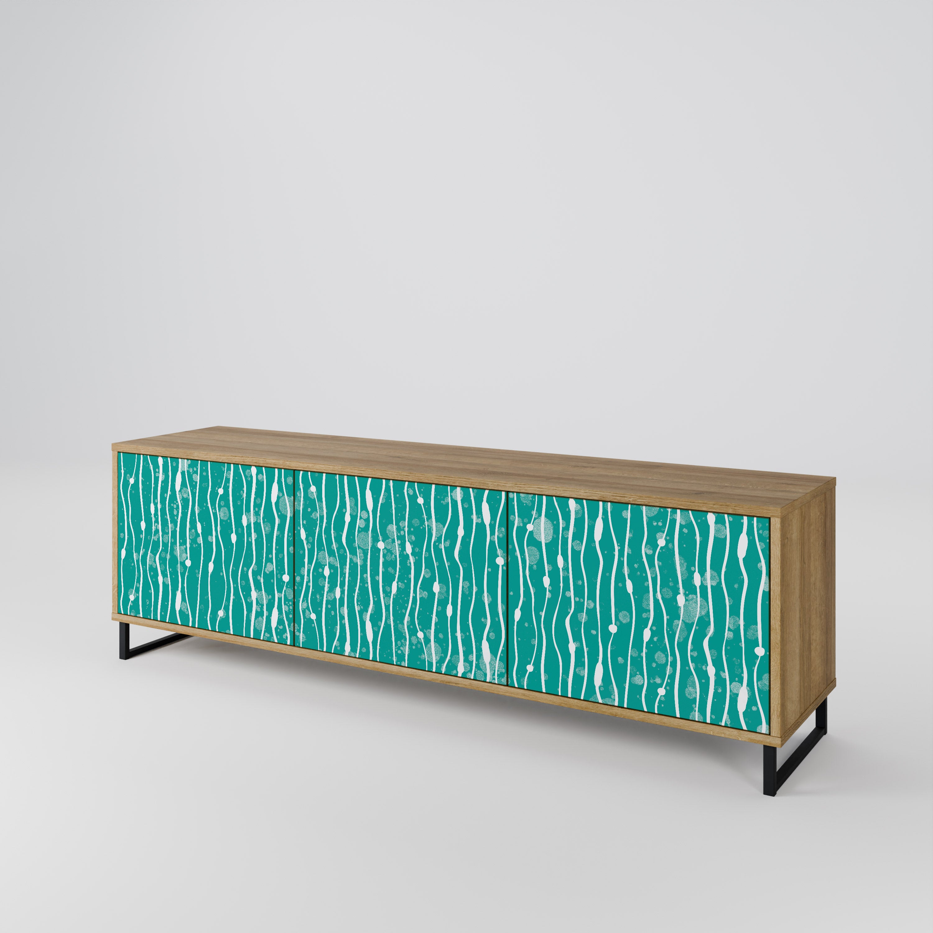 TURQUOISE RAIN Třídveřový TV stolek