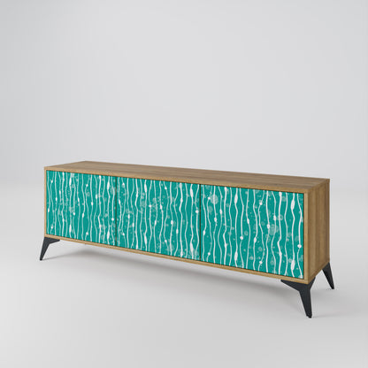 TURQUOISE RAIN Třídveřový TV stolek