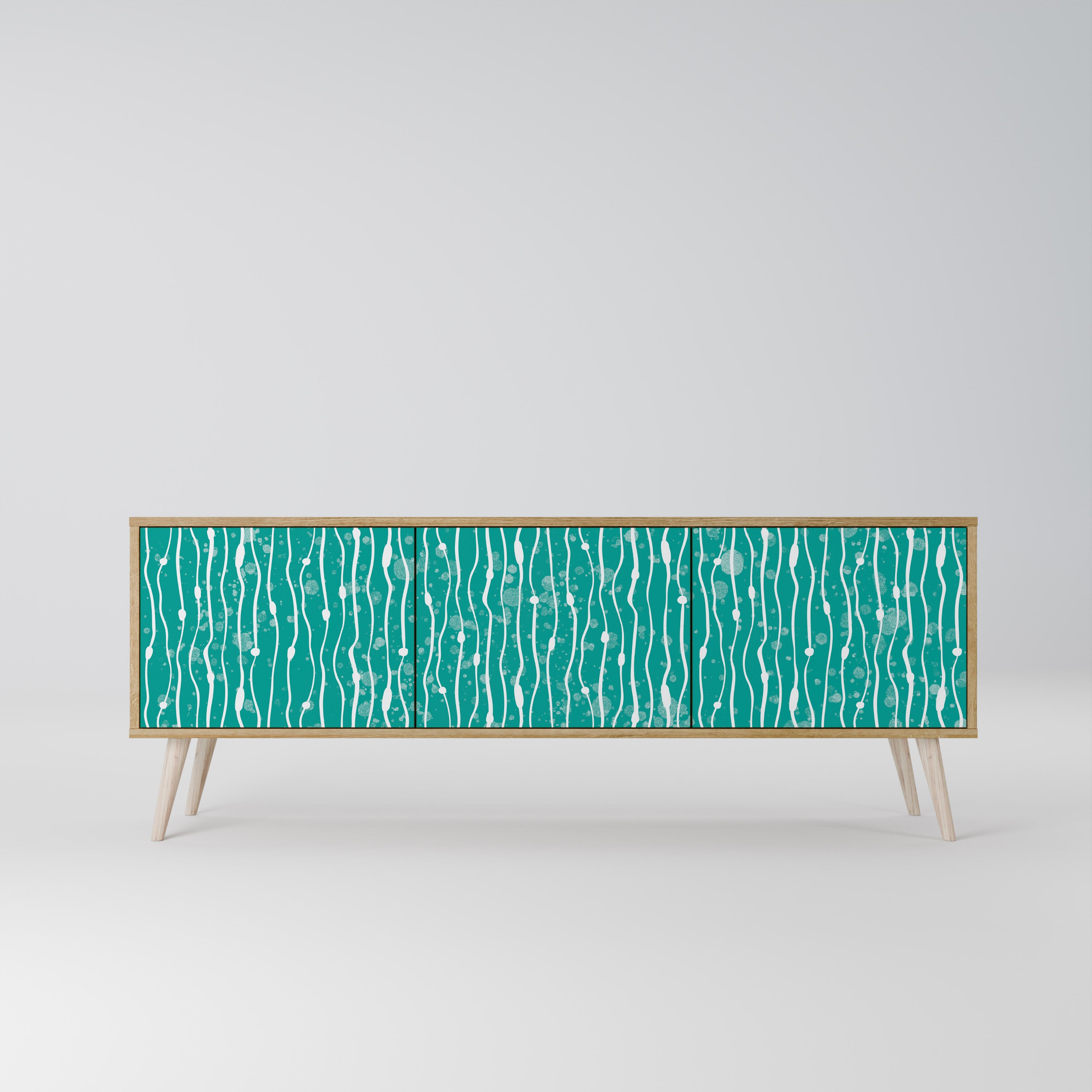 TURQUOISE RAIN Třídveřový TV stolek