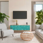 TURQUOISE RAIN Třídveřový TV stolek