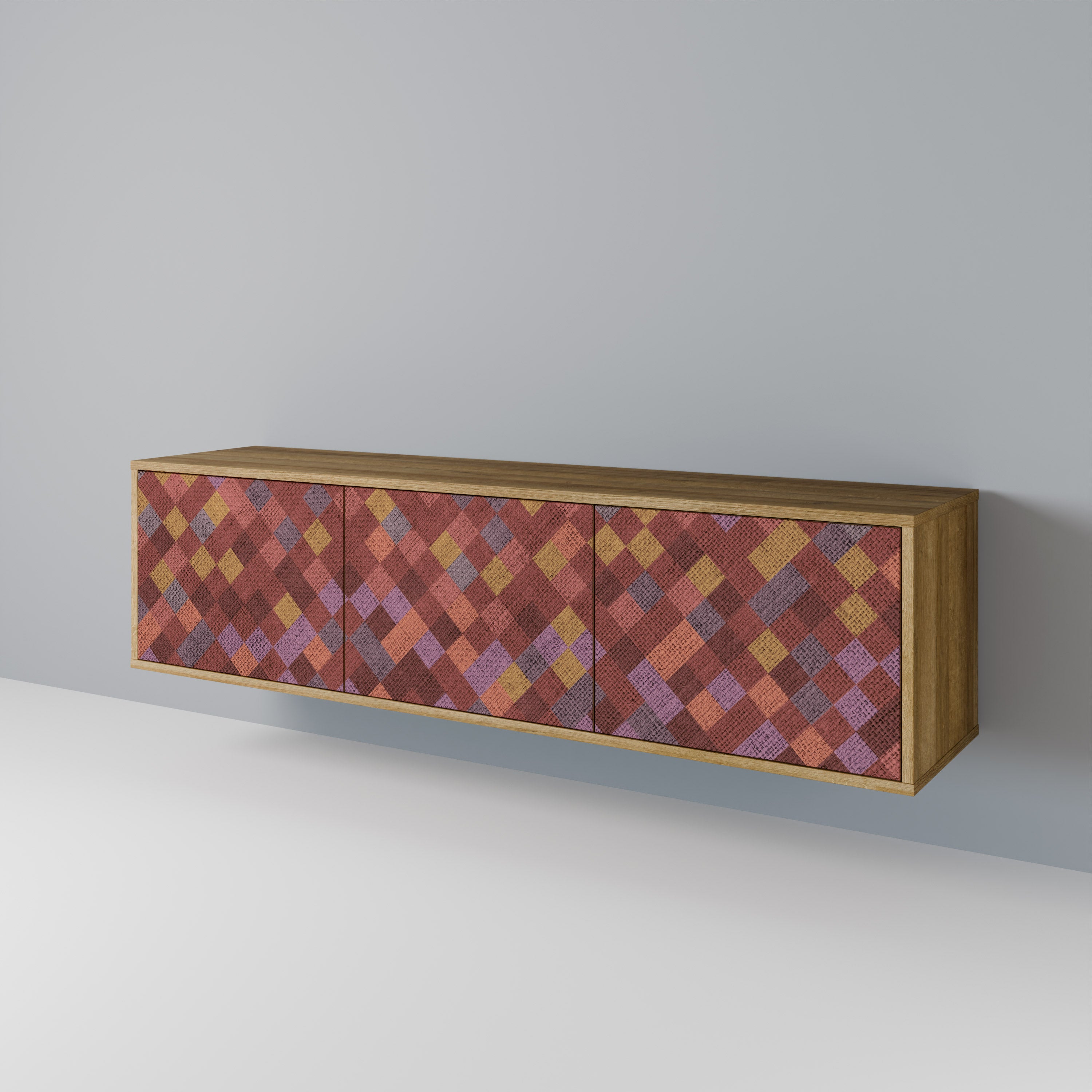 PAINTED SQUARES Třídveřový TV stolek