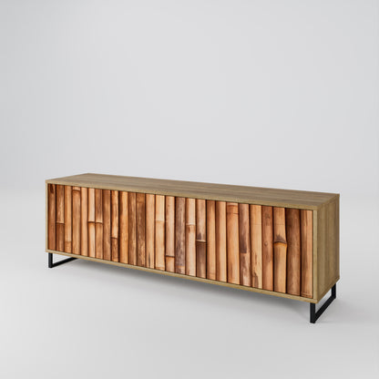 NATURAL WOOD Třídveřový TV stolek