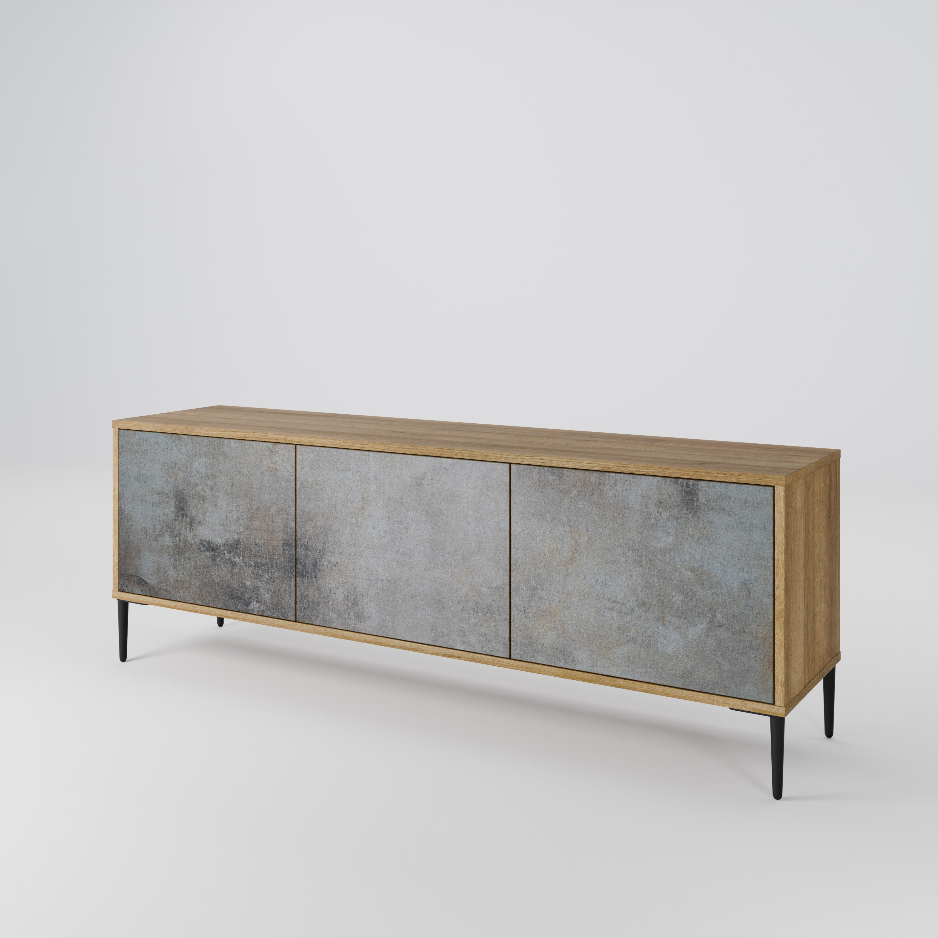 CONCRETE WALL Třídveřový TV stolek
