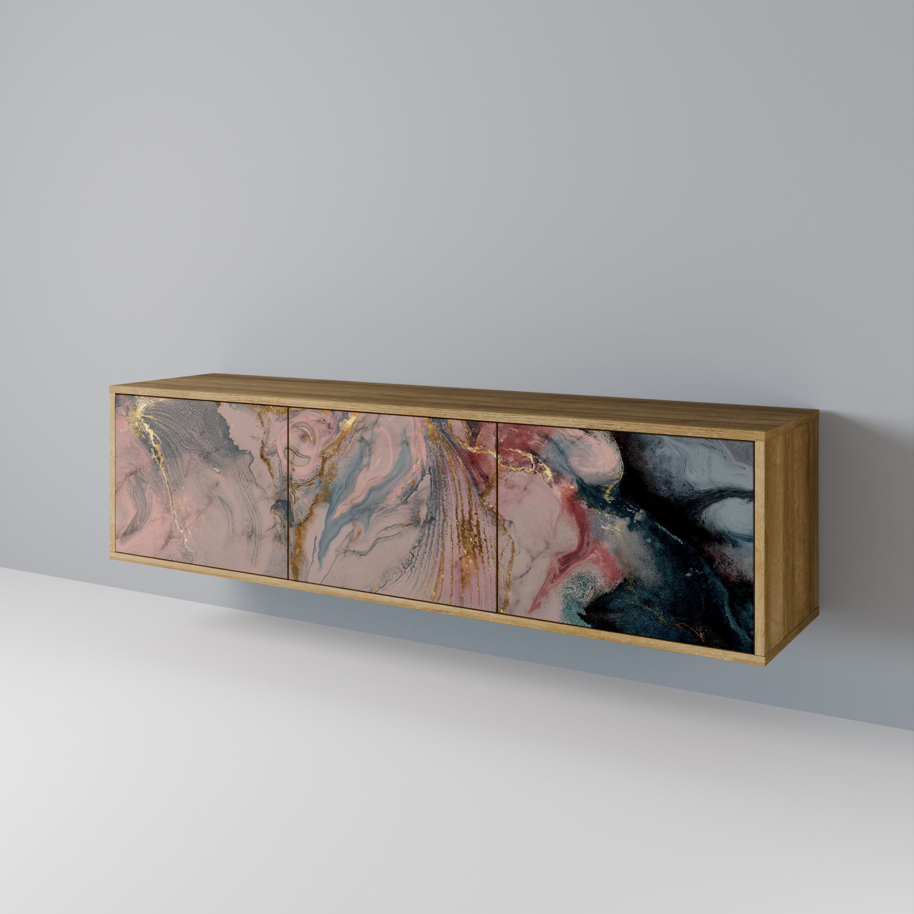 GILDED SWIRLS Třídveřový TV stolek