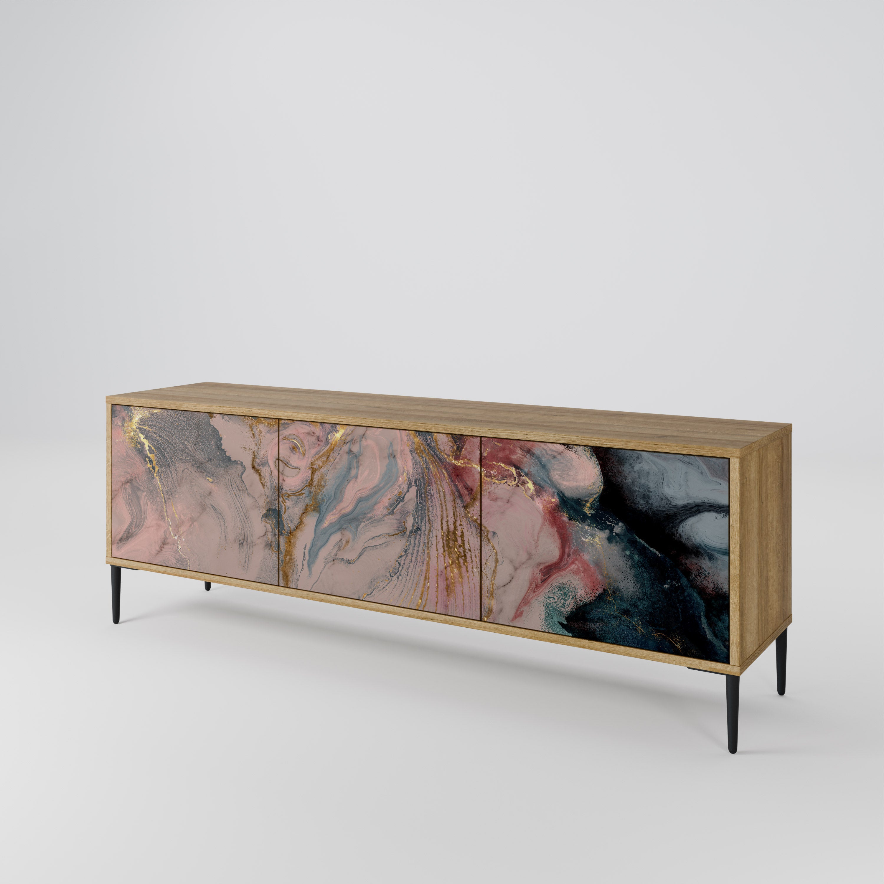 GILDED SWIRLS Třídveřový TV stolek