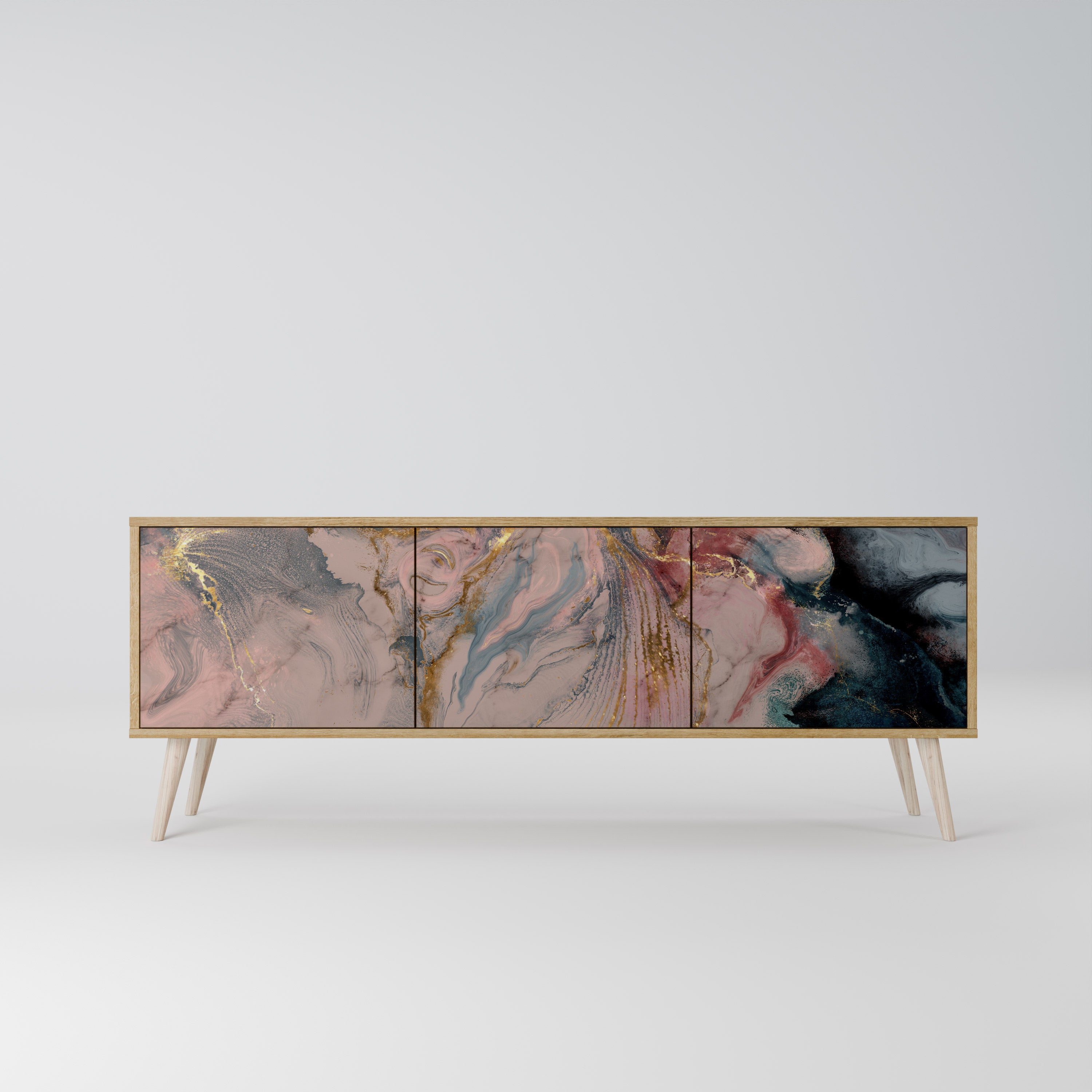 GILDED SWIRLS Třídveřový TV stolek