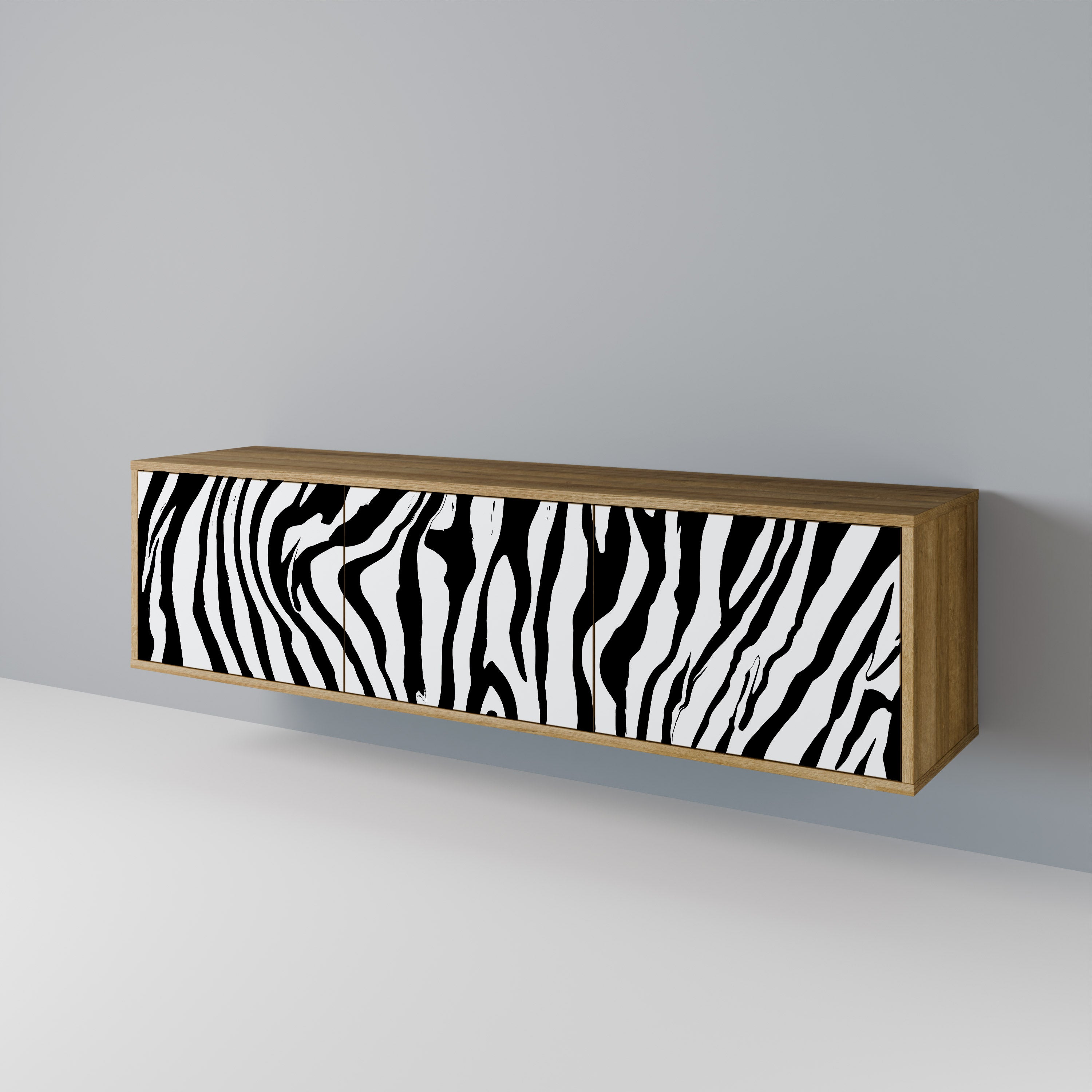 SPLENDID ZEBRA Třídveřový TV stolek