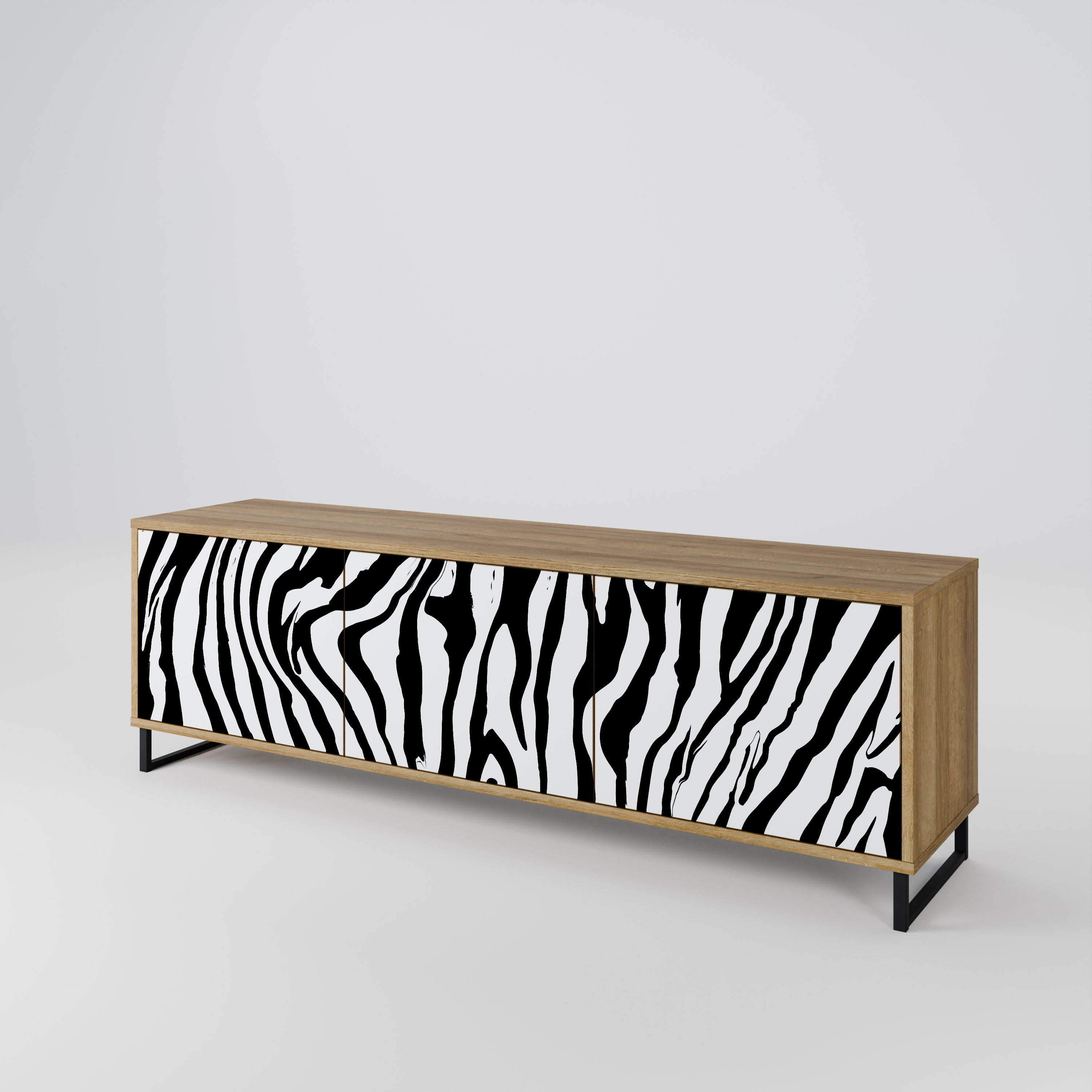 SPLENDID ZEBRA Třídveřový TV stolek