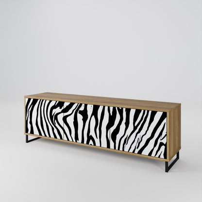 SPLENDID ZEBRA Třídveřový TV stolek