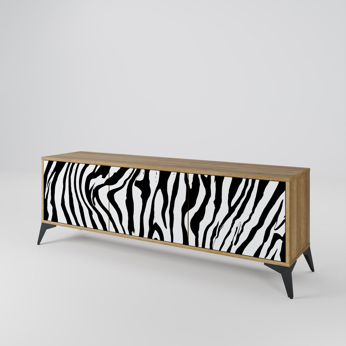 SPLENDID ZEBRA Třídveřový TV stolek