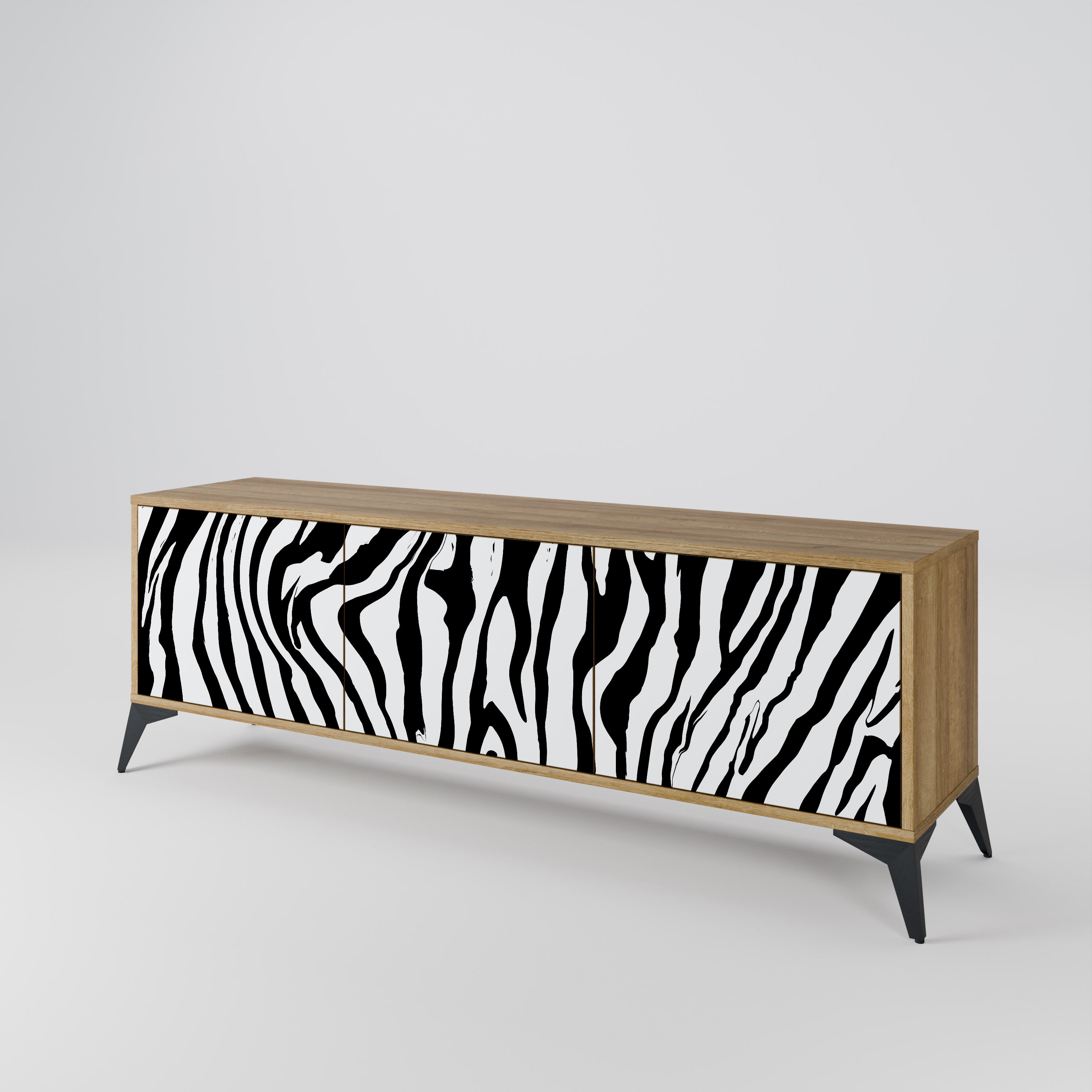 SPLENDID ZEBRA Třídveřový TV stolek