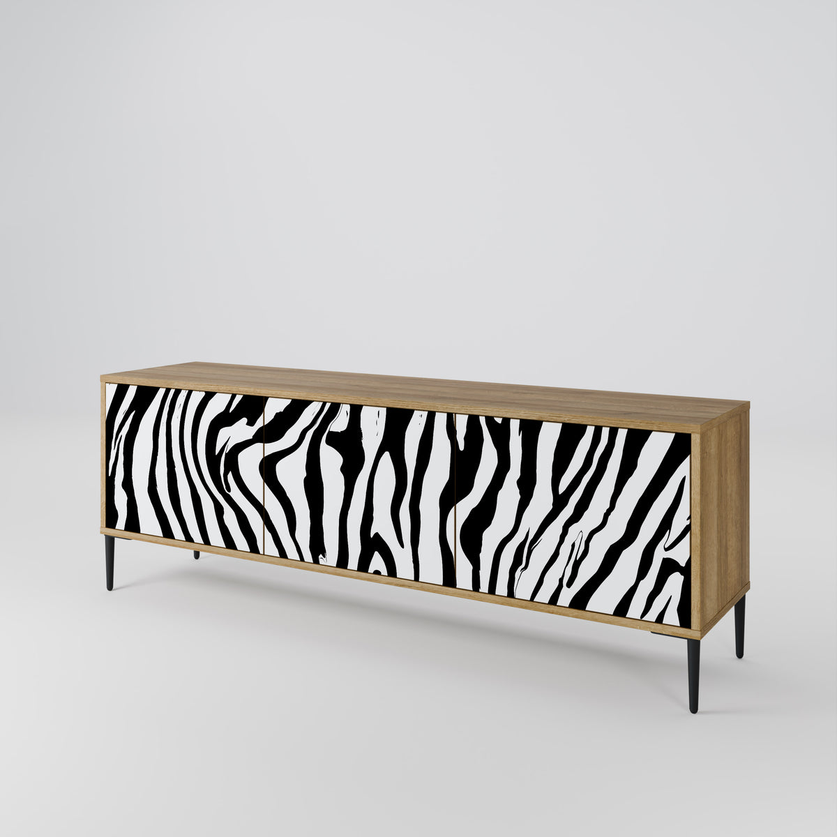 SPLENDID ZEBRA Třídveřový TV stolek