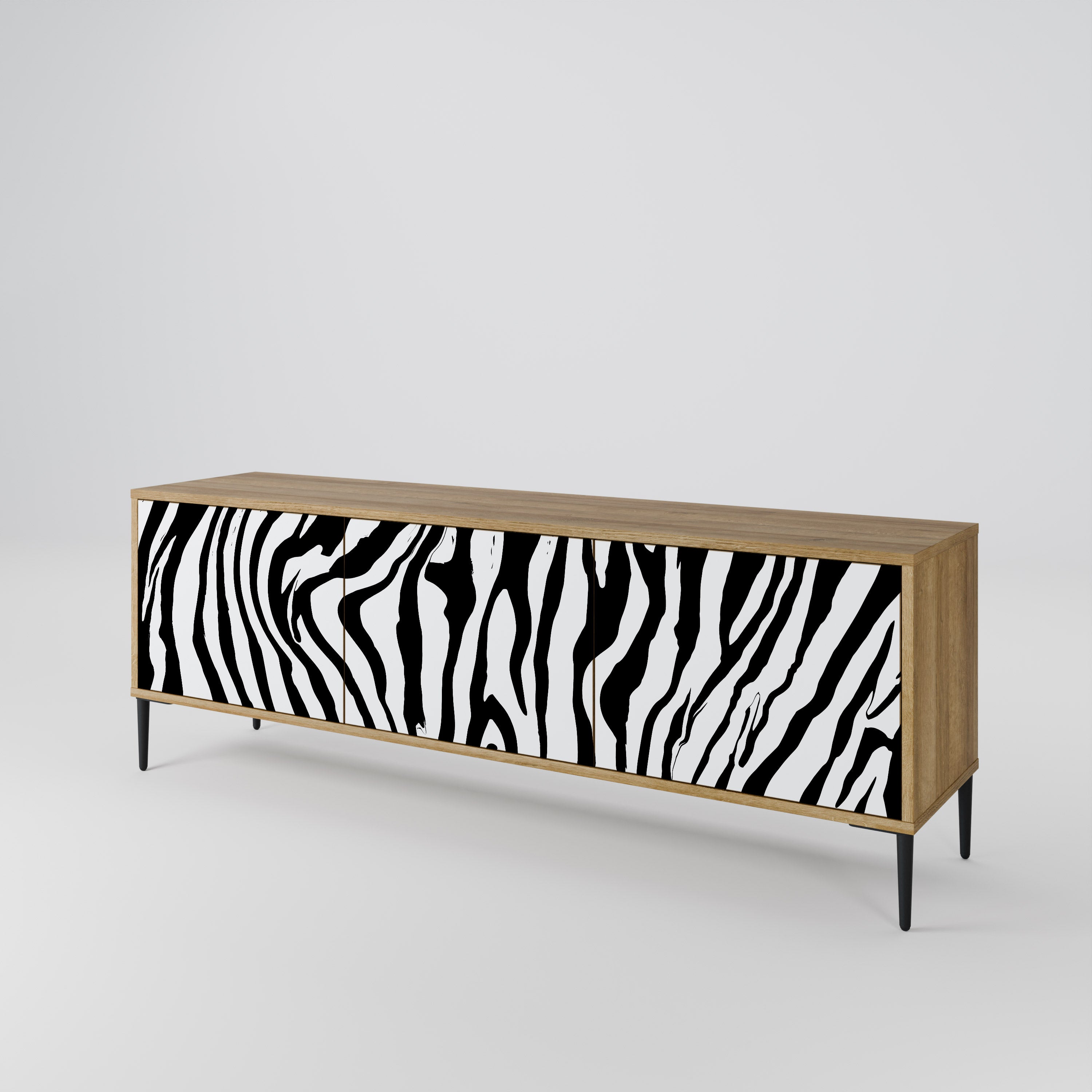 SPLENDID ZEBRA Třídveřový TV stolek
