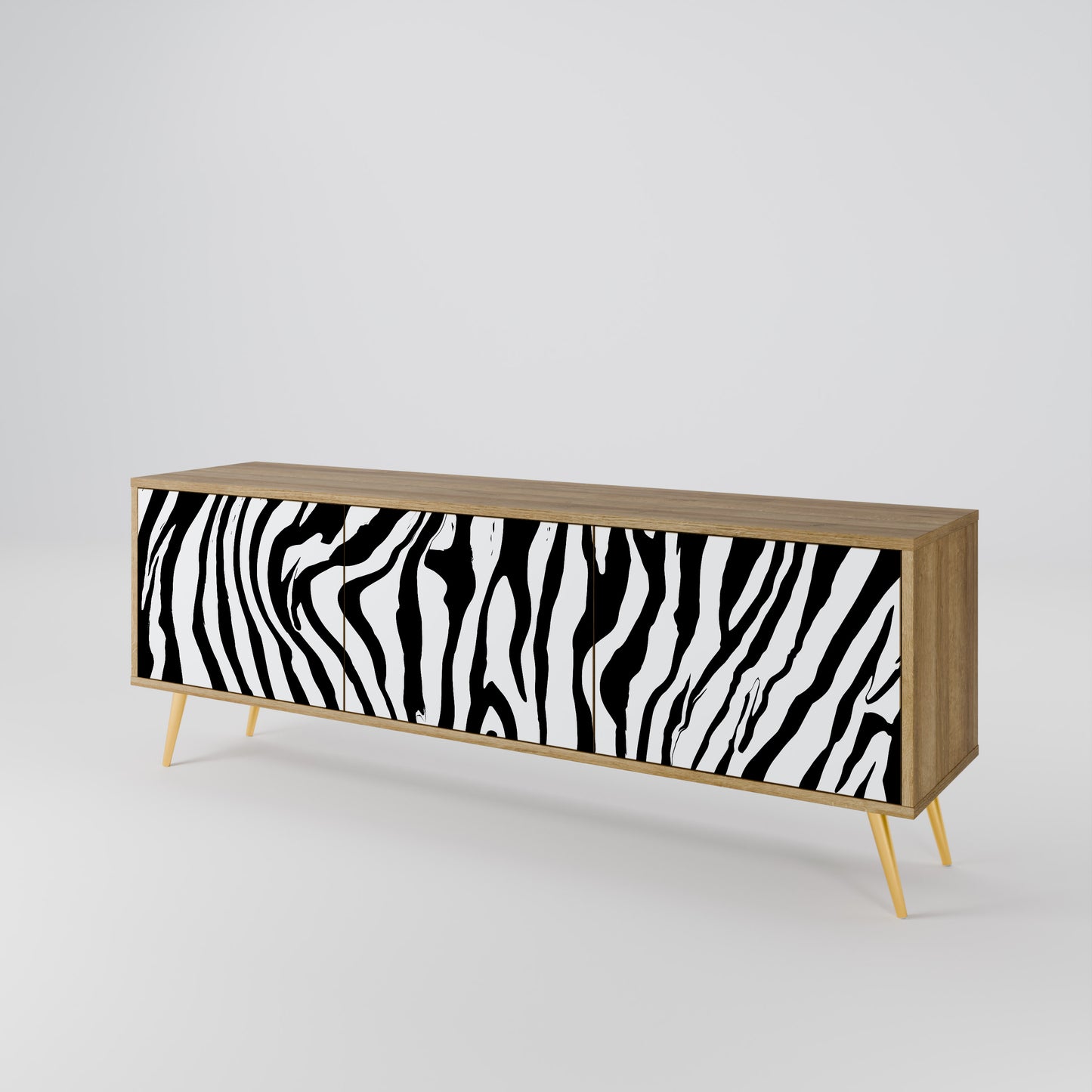 SPLENDID ZEBRA Třídveřový TV stolek